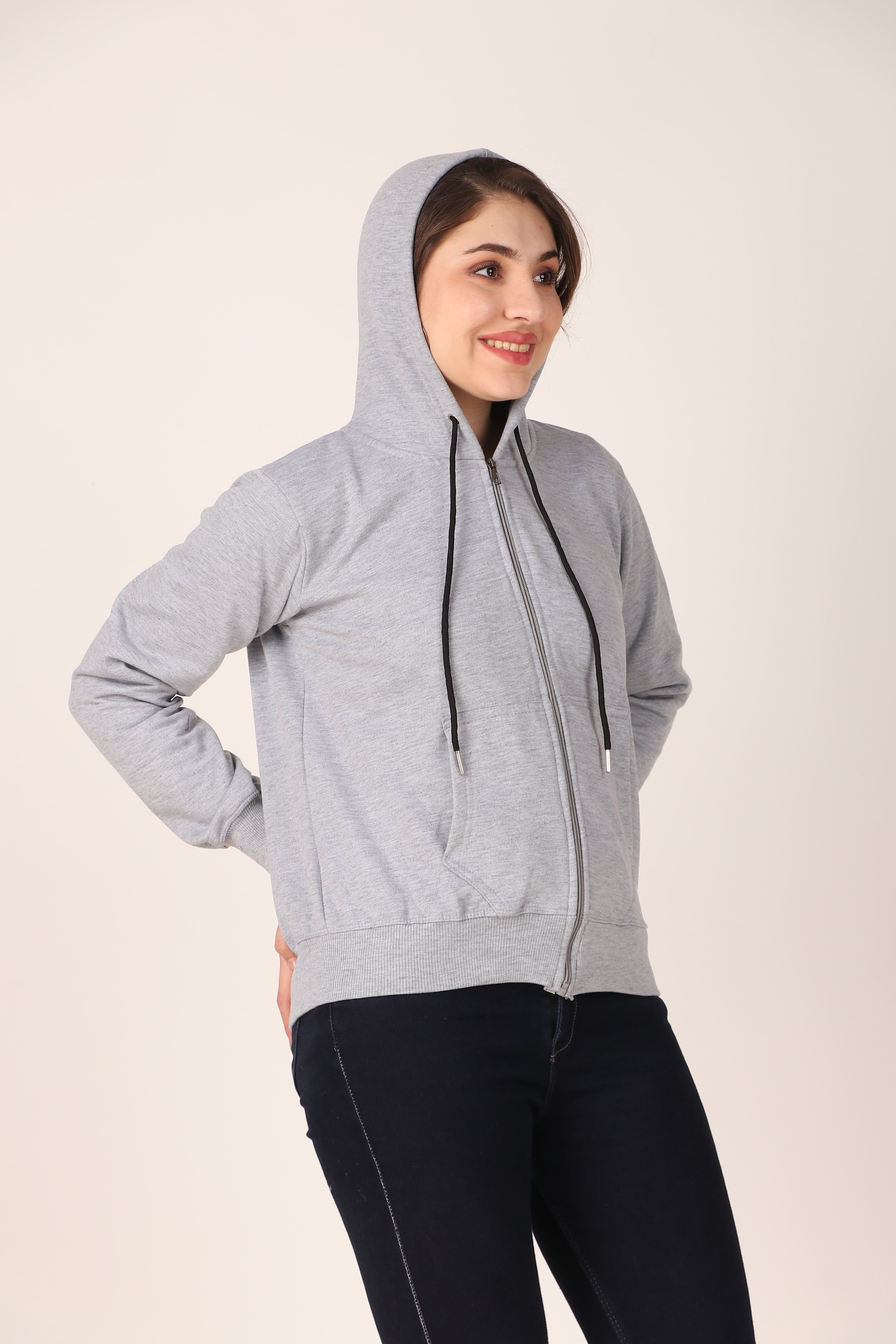 Women's Zip-Up Hoodie Full Zip Cotton Blend Hoodie with Pockets, Long Sleeve