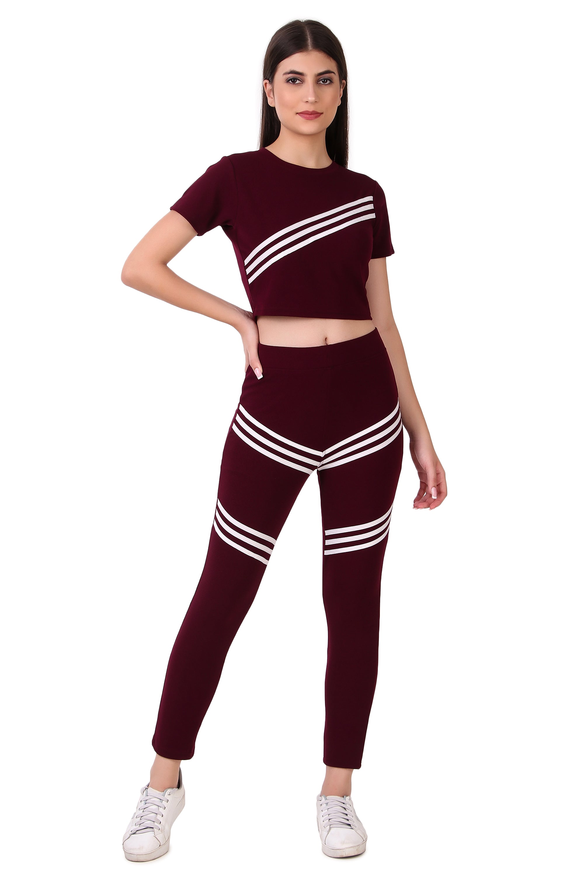 Zicada Women's Atheletic Gym Running Sports Track Suit | Co-ord set | Running Suit for Girls & Women