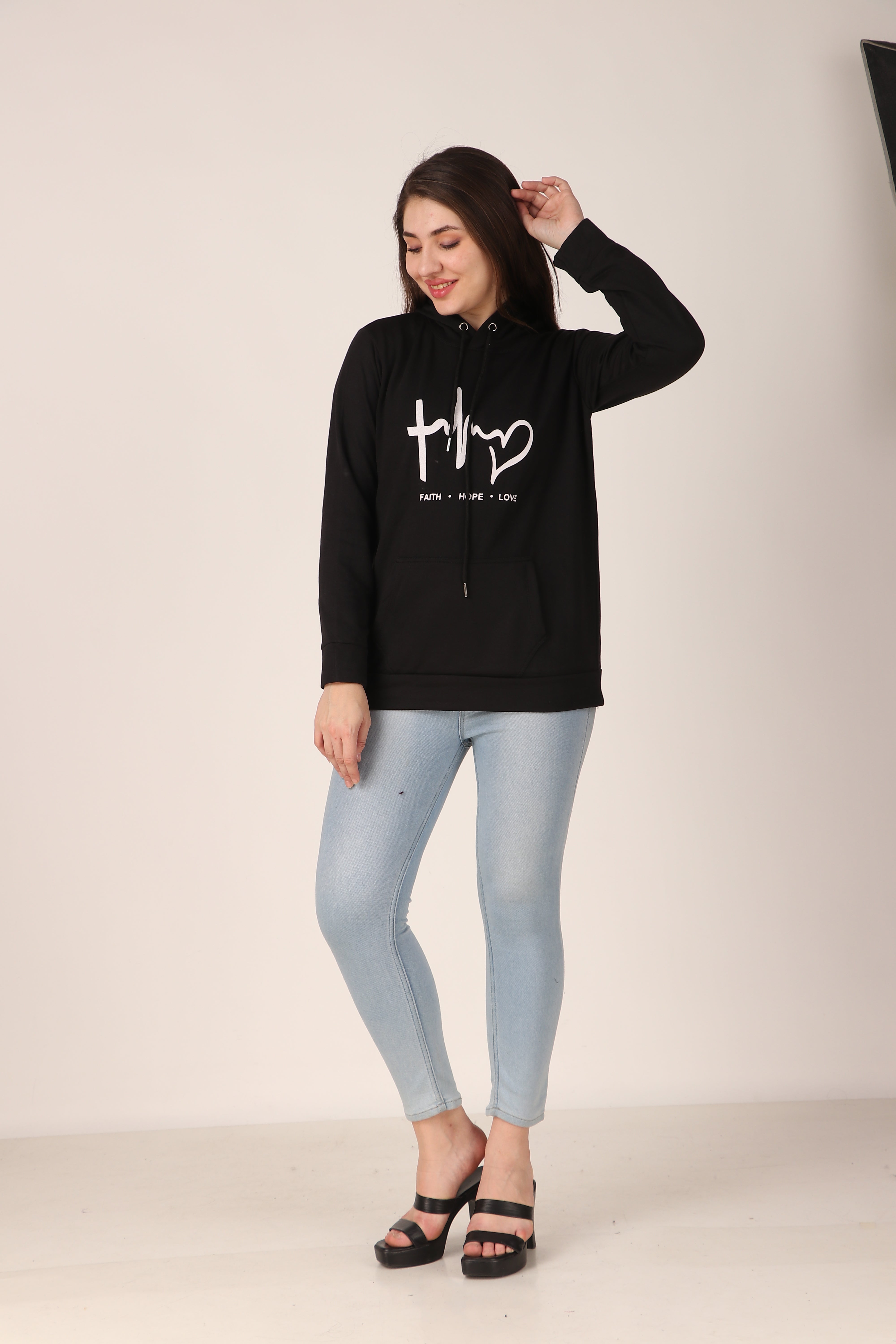 Women's Printed Hoodie Graphic Pullover Hoodie with Hood, Long Sleeve