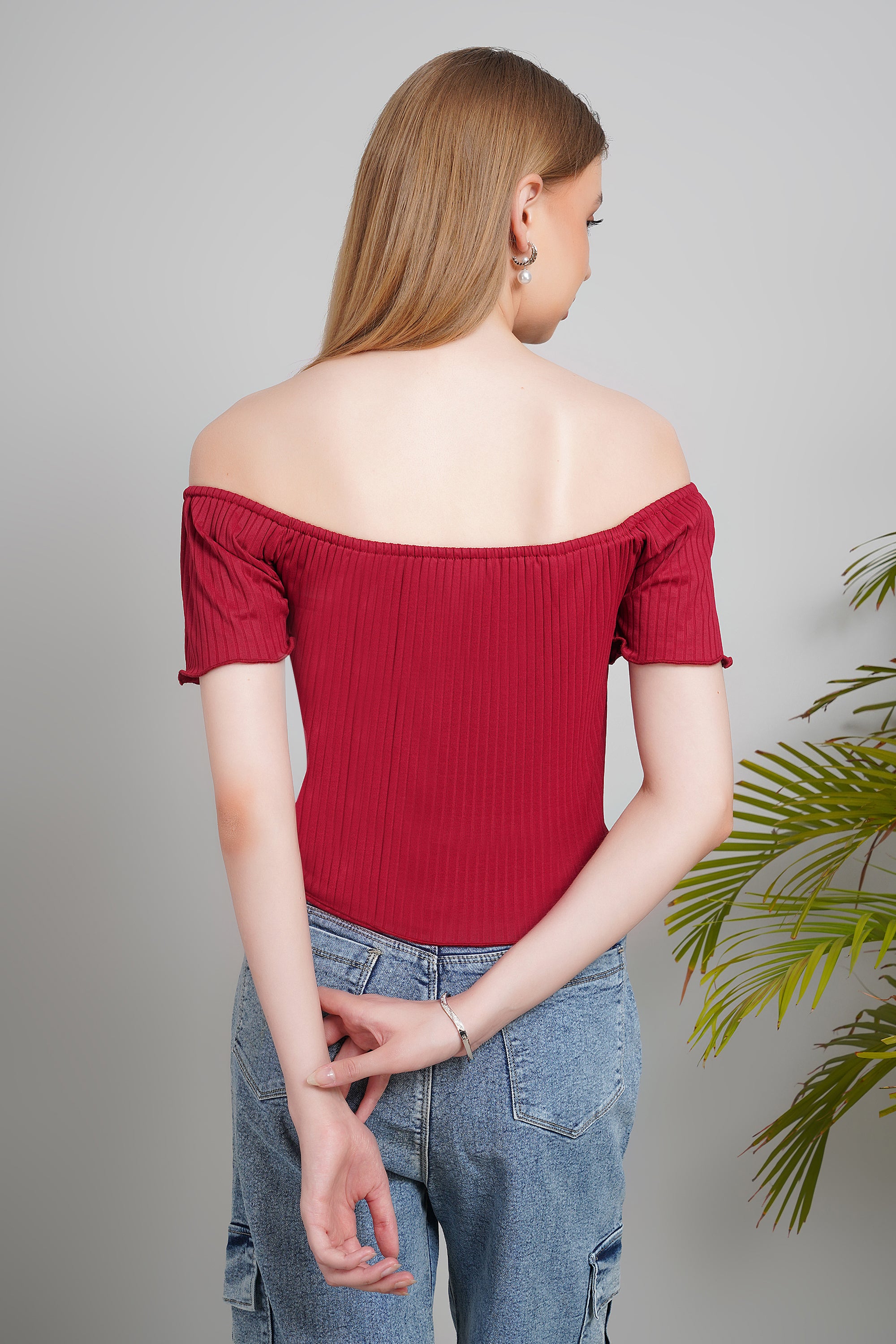 Women's Cotton Crop Top, Short Sleeve, Regular Fit