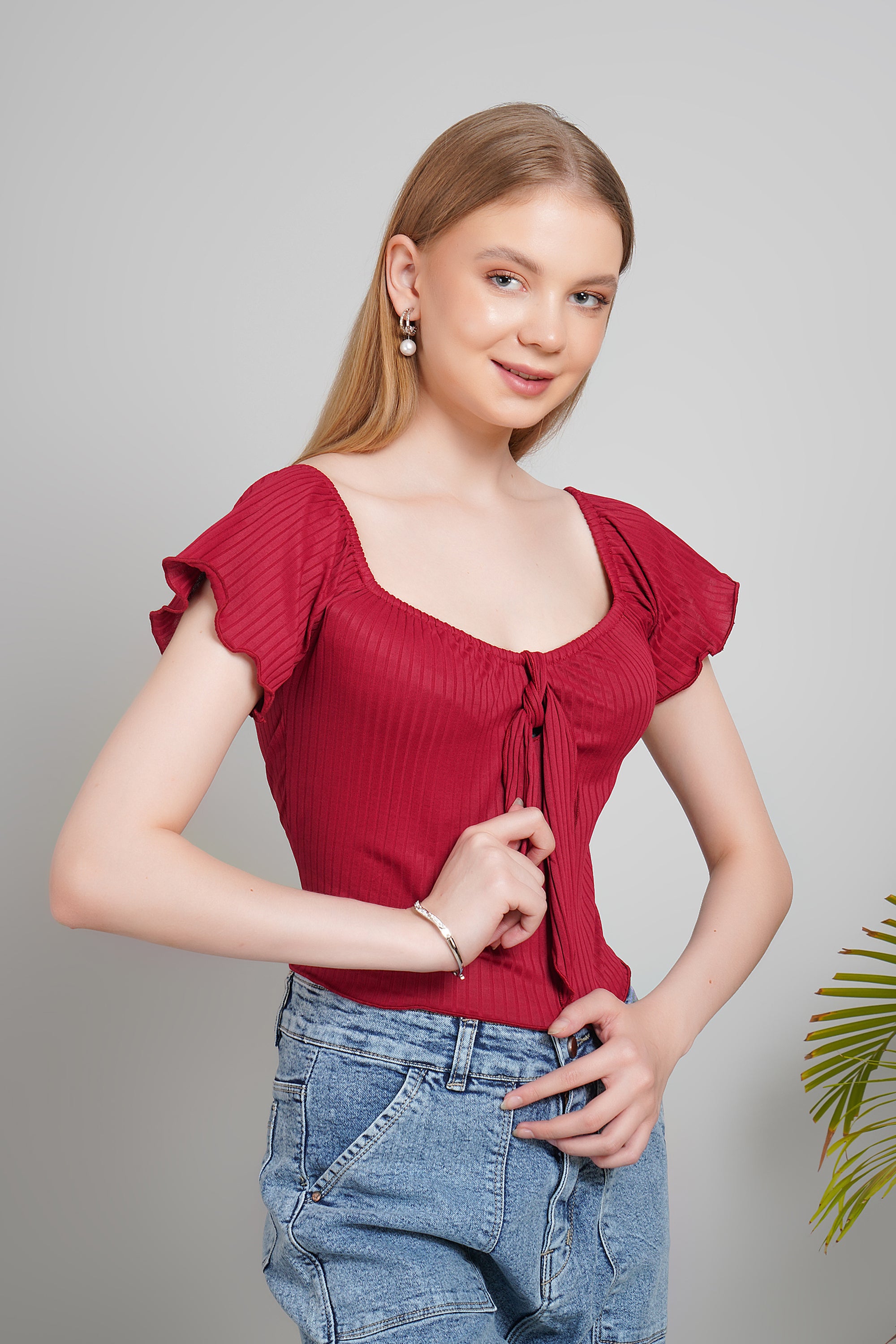 Women's Cotton Crop Top, Short Sleeve, Regular Fit