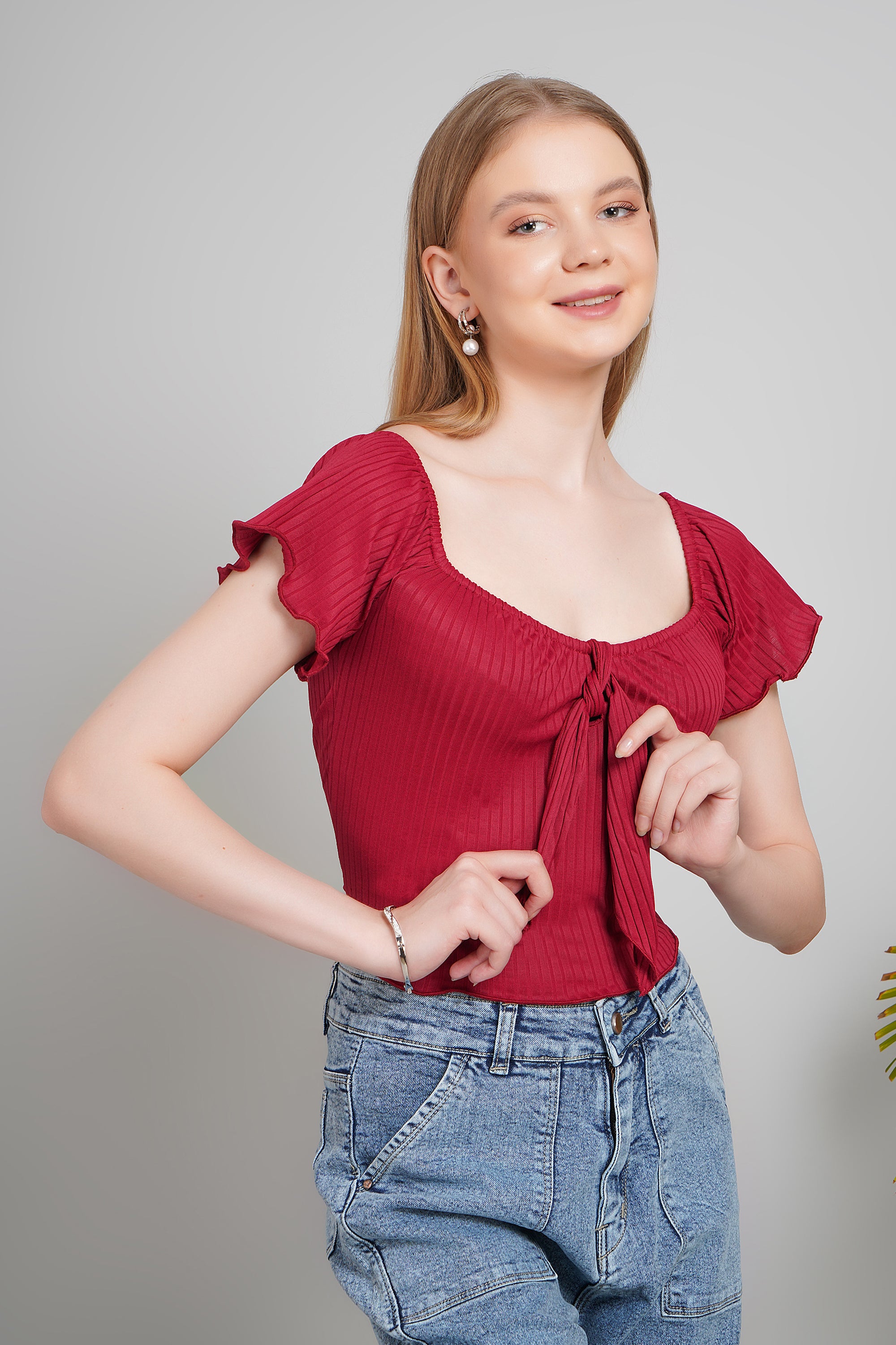 Women's Cotton Crop Top, Short Sleeve, Regular Fit