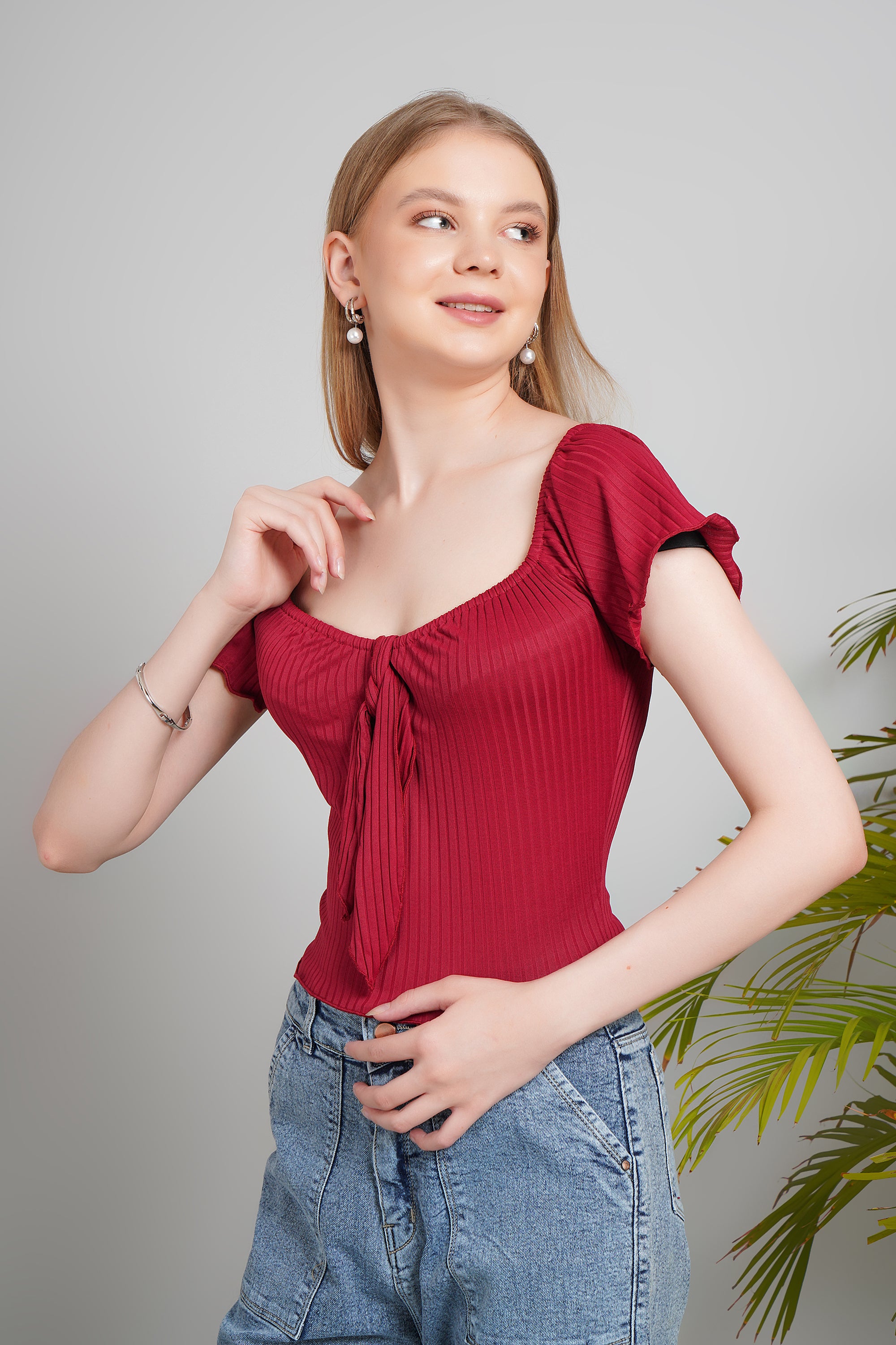 Women's Cotton Crop Top, Short Sleeve, Regular Fit