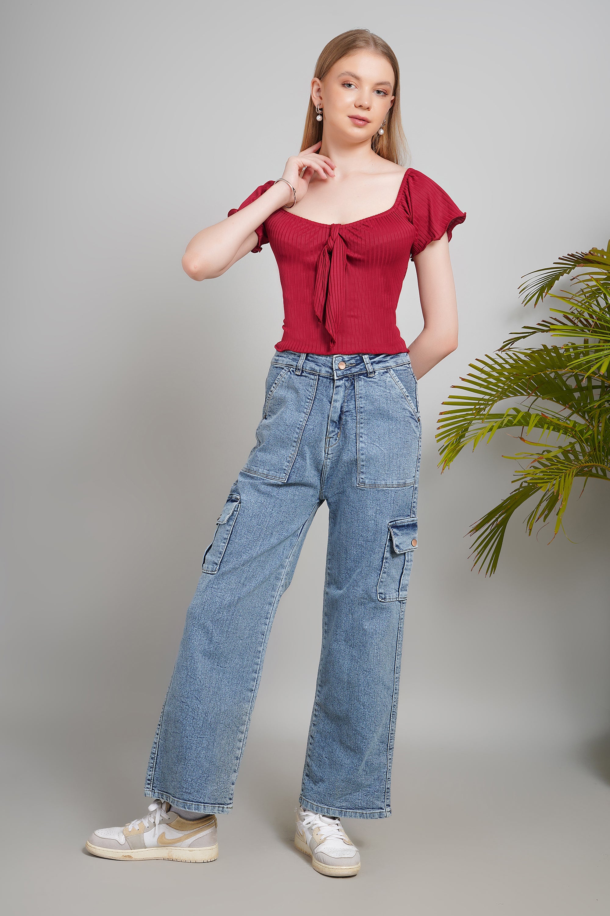 Women's Cotton Crop Top, Short Sleeve, Regular Fit