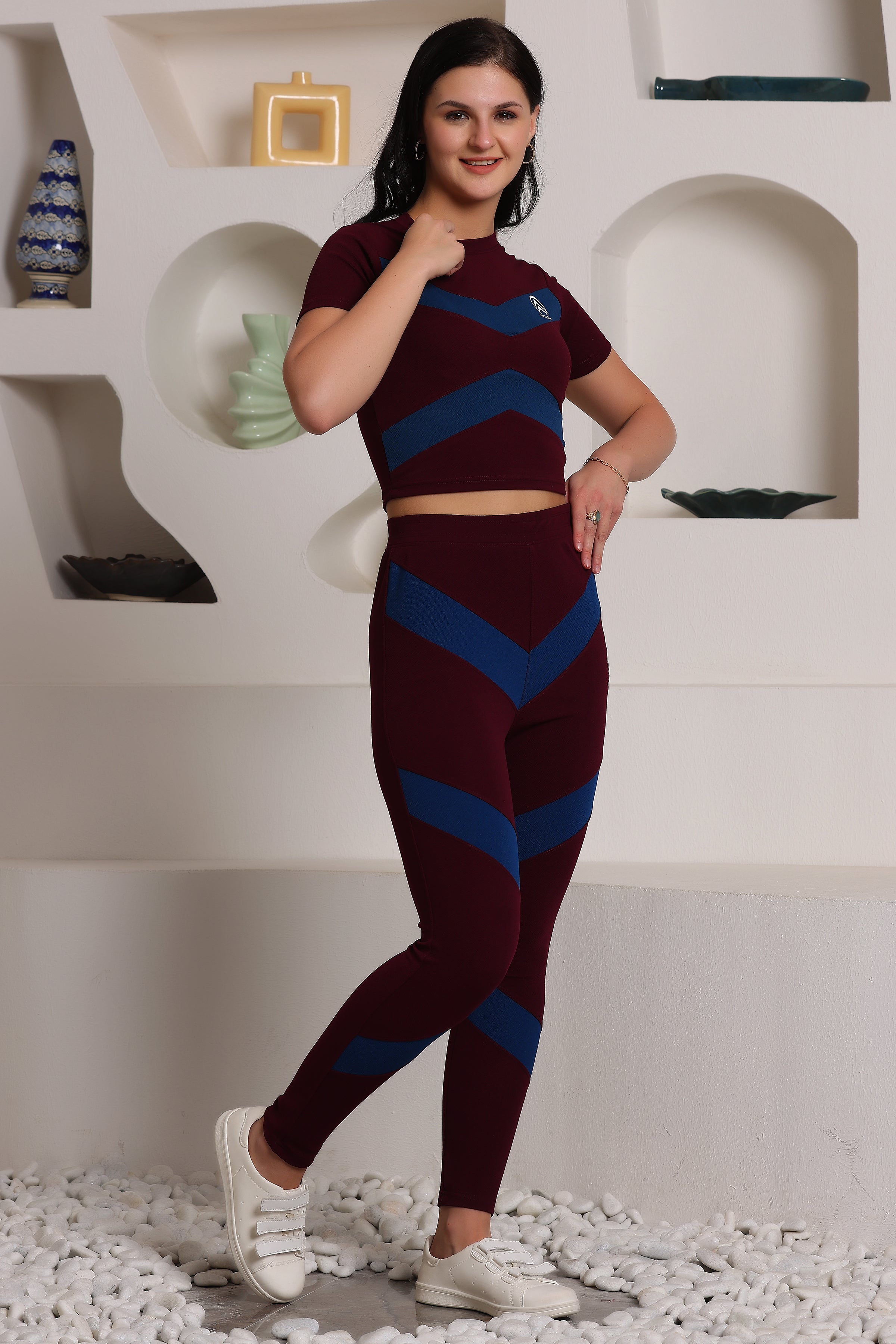 ZICADA Women's Top & Bottom Set Gym Wear | Running Wear | Sports Running Suits for Girls/Women's.