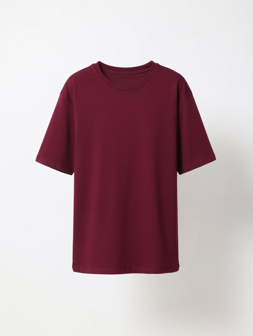 Women’s Oversized Solid T-Shirt | Relaxed Fit Round Neck Casual Loose Tee