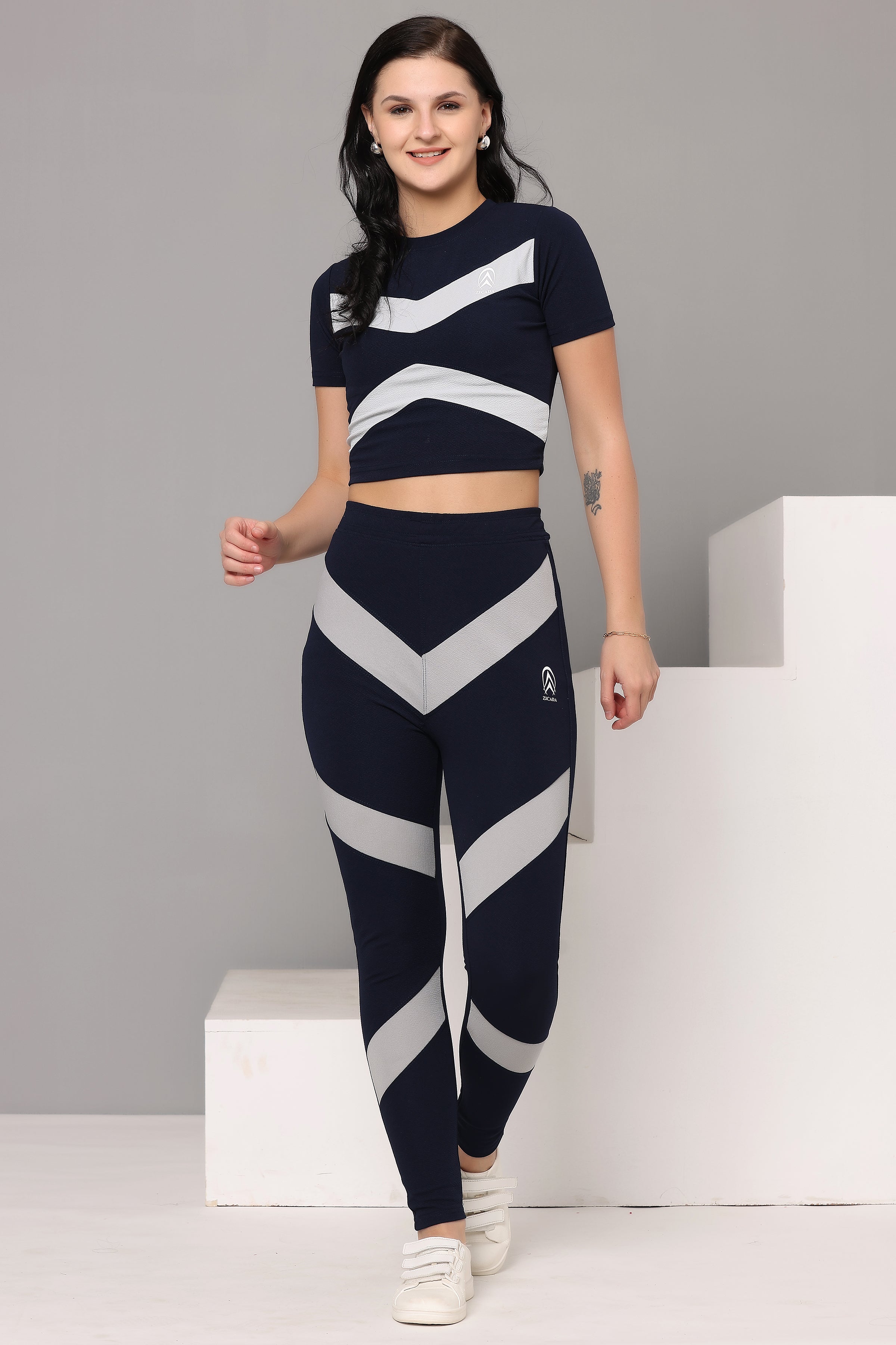 ZICADA Women's Top & Bottom Set Gym Wear | Running Wear | Sports Running Suits for Girls/Women's.