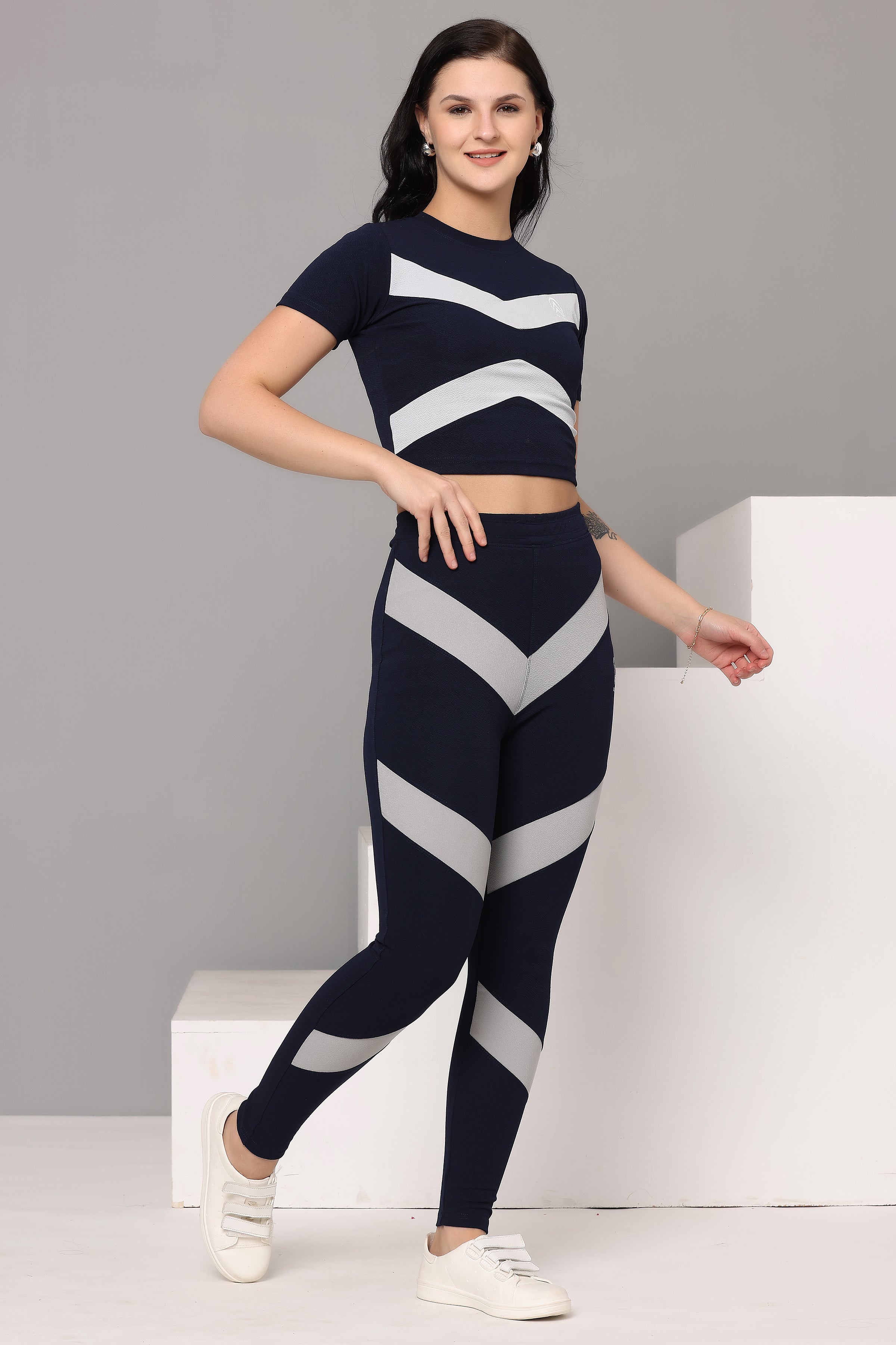 ZICADA Women's Top & Bottom Set Gym Wear | Running Wear | Sports Running Suits for Girls/Women's.