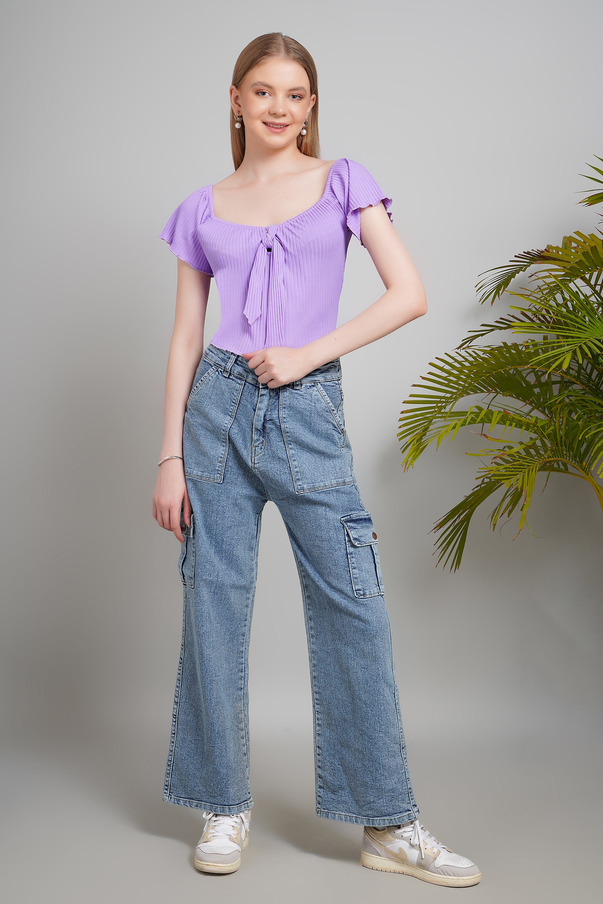 Women's Cotton Crop Top, Short Sleeve, Regular Fit