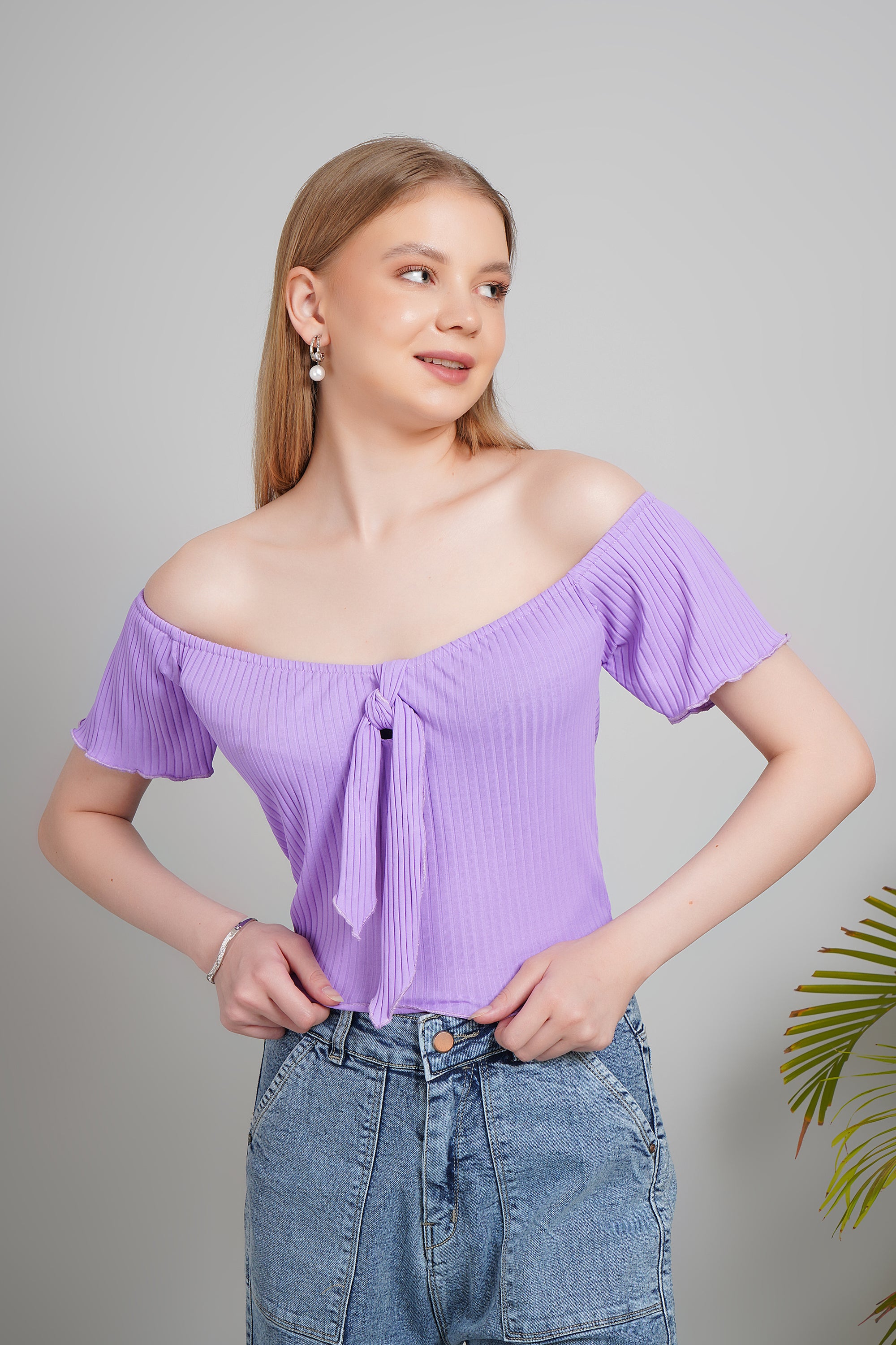 Women's Cotton Crop Top, Short Sleeve, Regular Fit