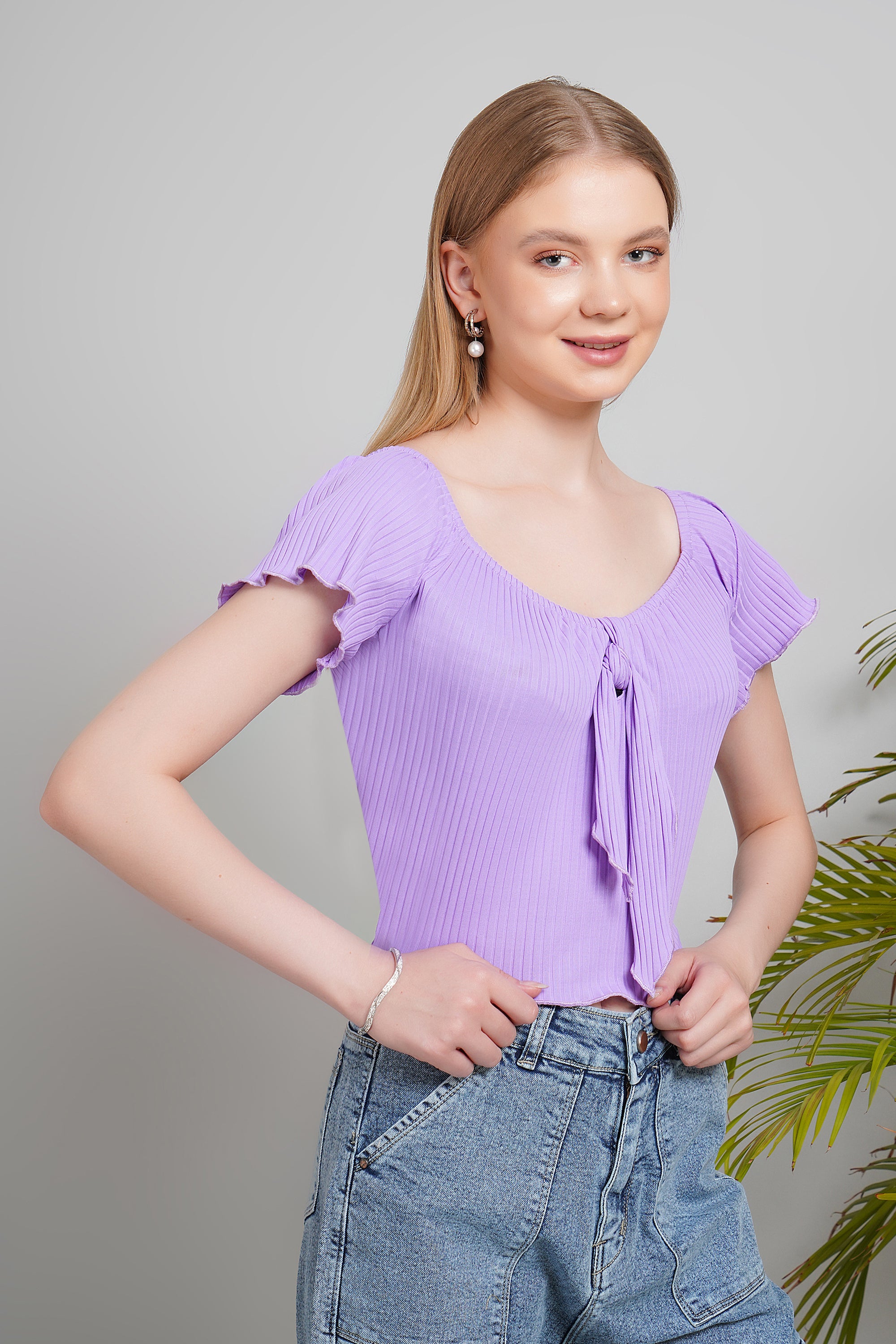 Women's Cotton Crop Top, Short Sleeve, Regular Fit