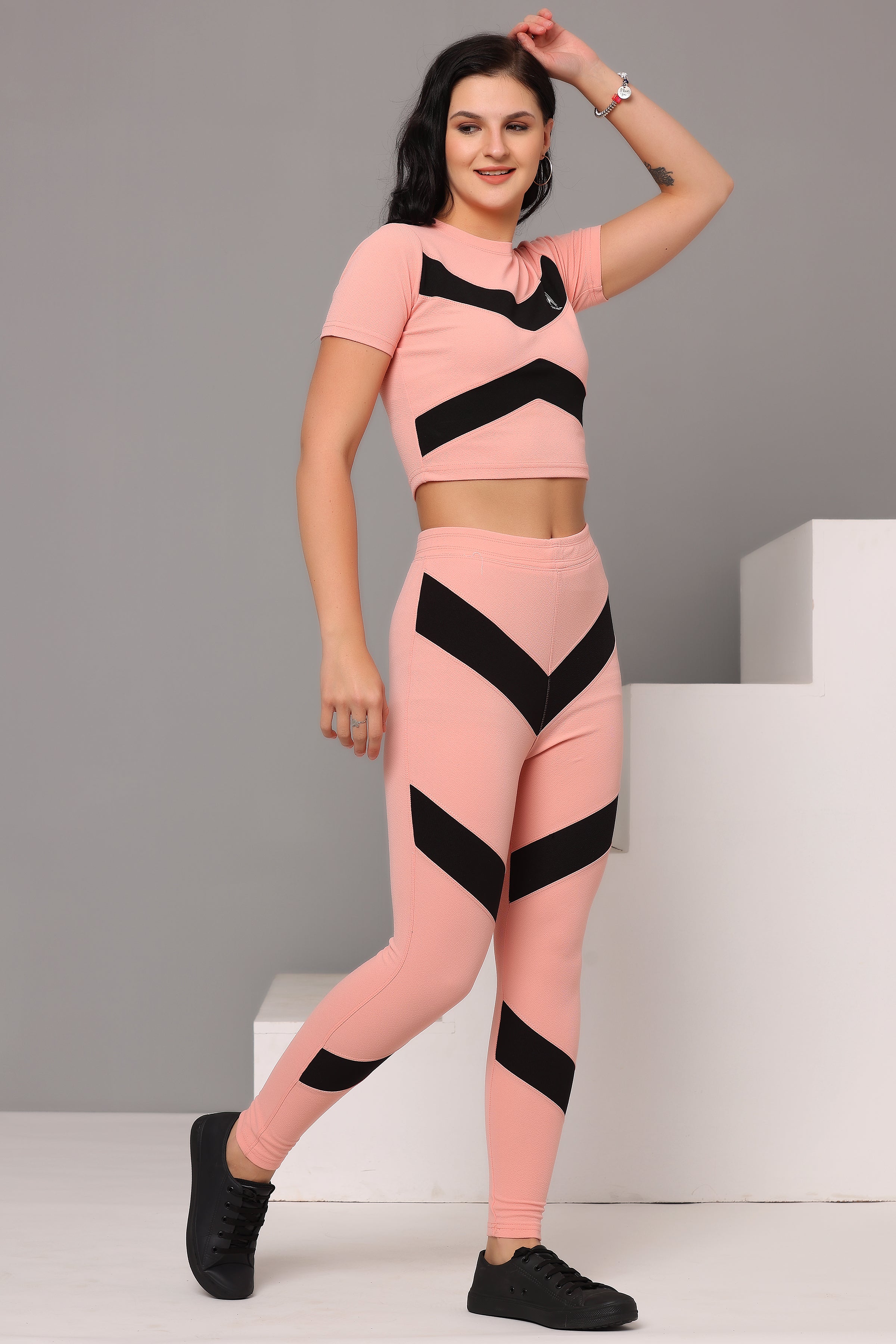 ZICADA Women's Top & Bottom Set Gym Wear | Running Wear | Sports Running Suits for Girls/Women's.