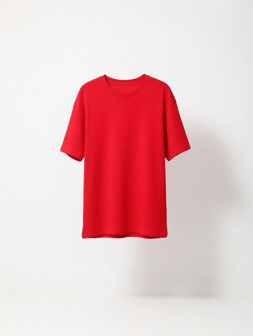 Women’s Oversized Solid T-Shirt | Relaxed Fit Round Neck Casual Loose Tee
