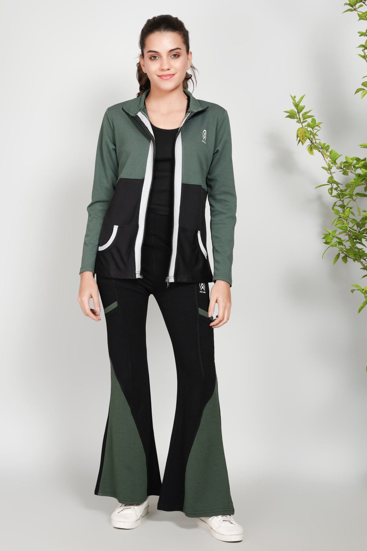 Colorblock Tracksuit Women's Color Block Tracksuit Set Stylish 2 Piece Zip Jacket and Jogge ...