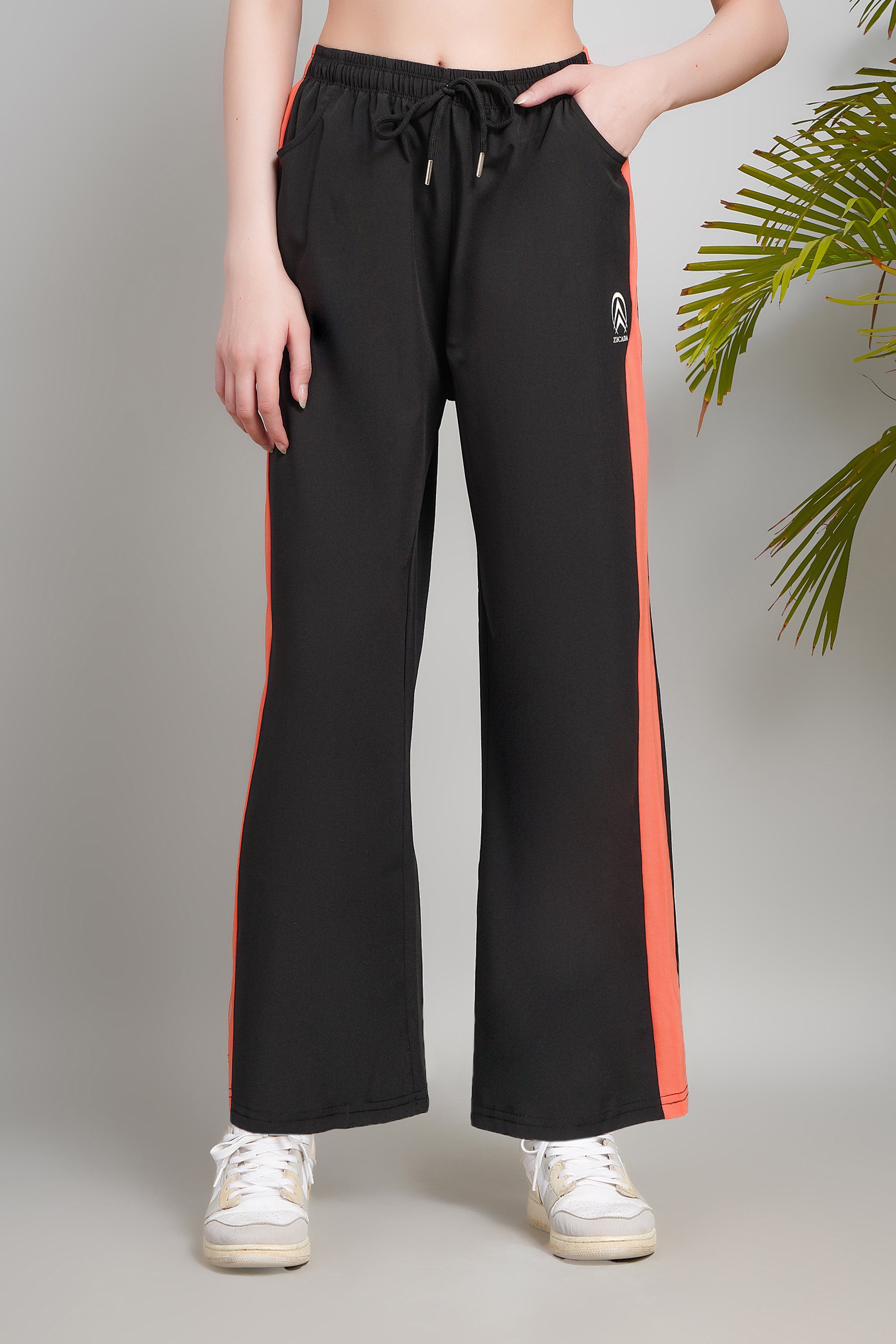 Women High Waist Wide Leg Track Pants, Loose Fit, Comfy Activewear with Pockets