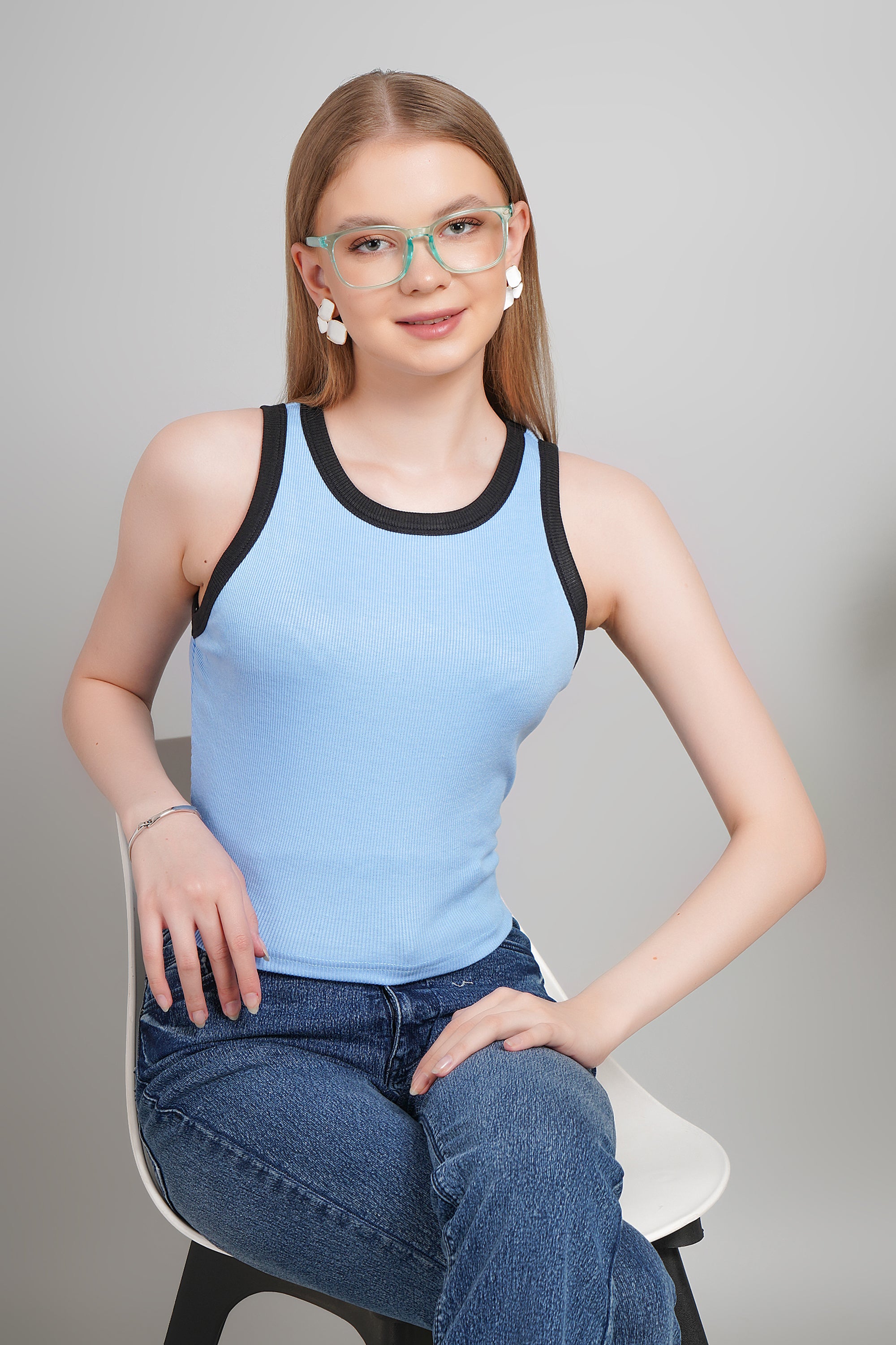 Women's Parkour Tank Top, Round Neck, Regular Fit, Summer Casual Wear