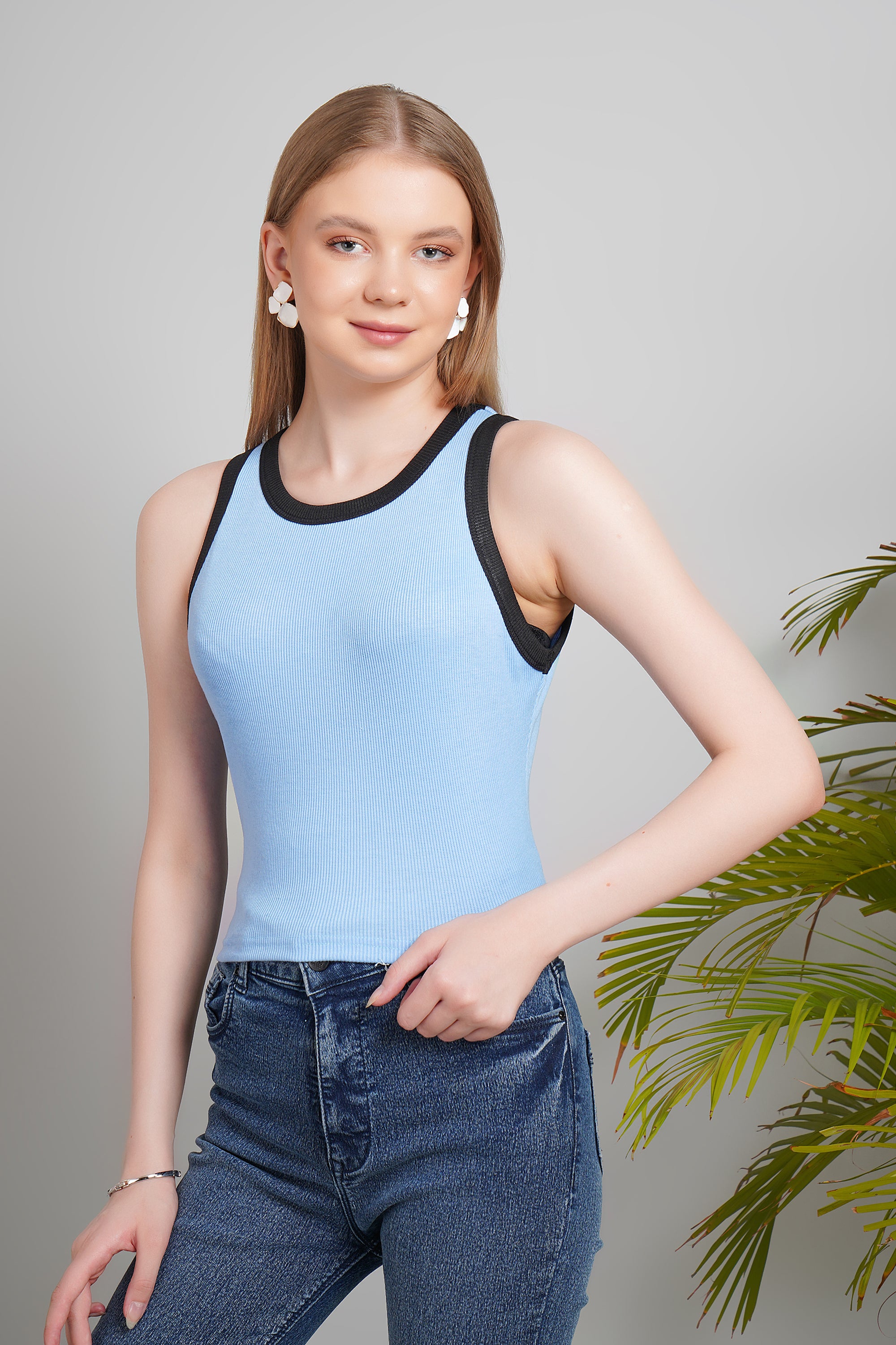 Women's Parkour Tank Top, Round Neck, Regular Fit, Summer Casual Wear
