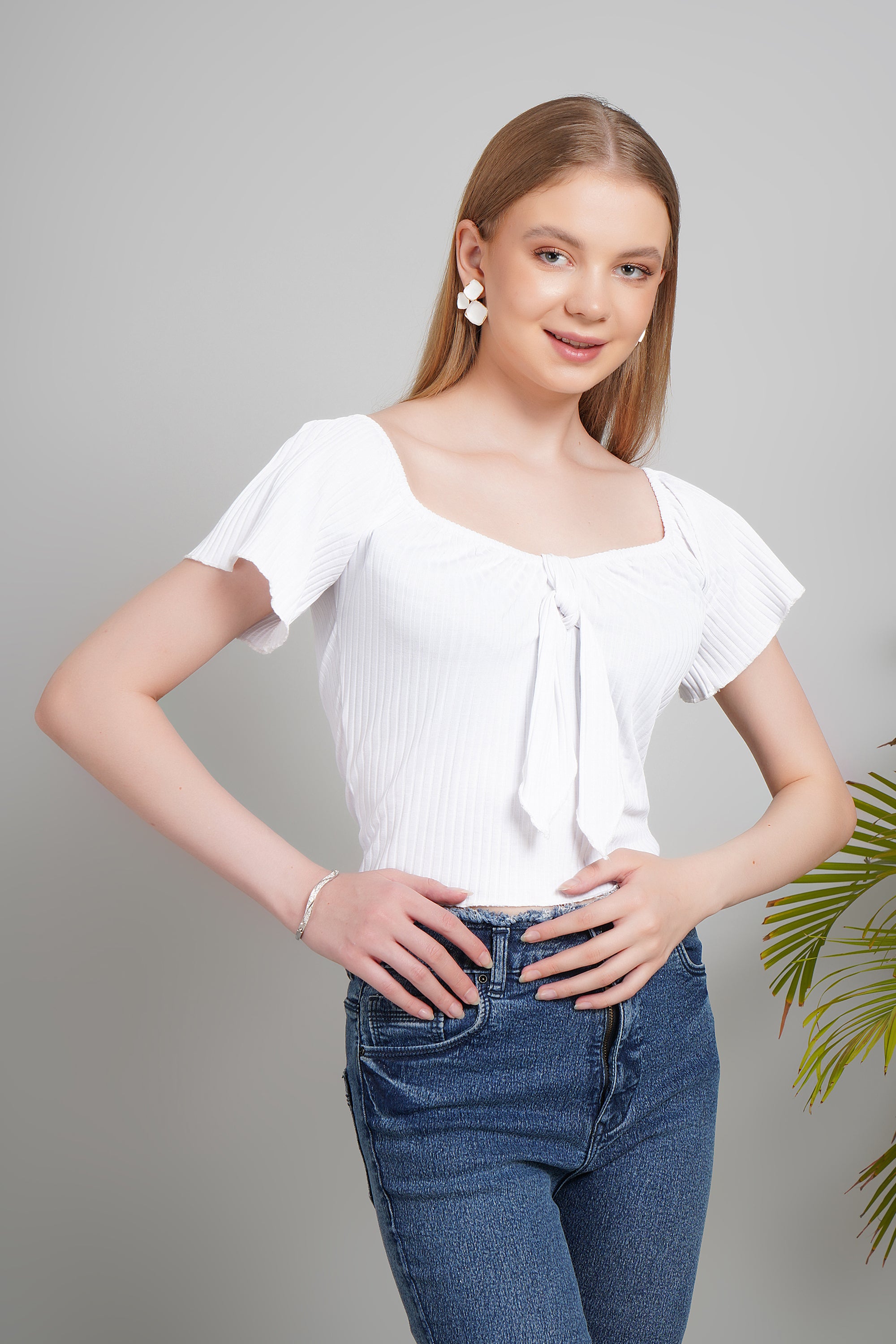 Women's Cotton Crop Top, Short Sleeve, Regular Fit