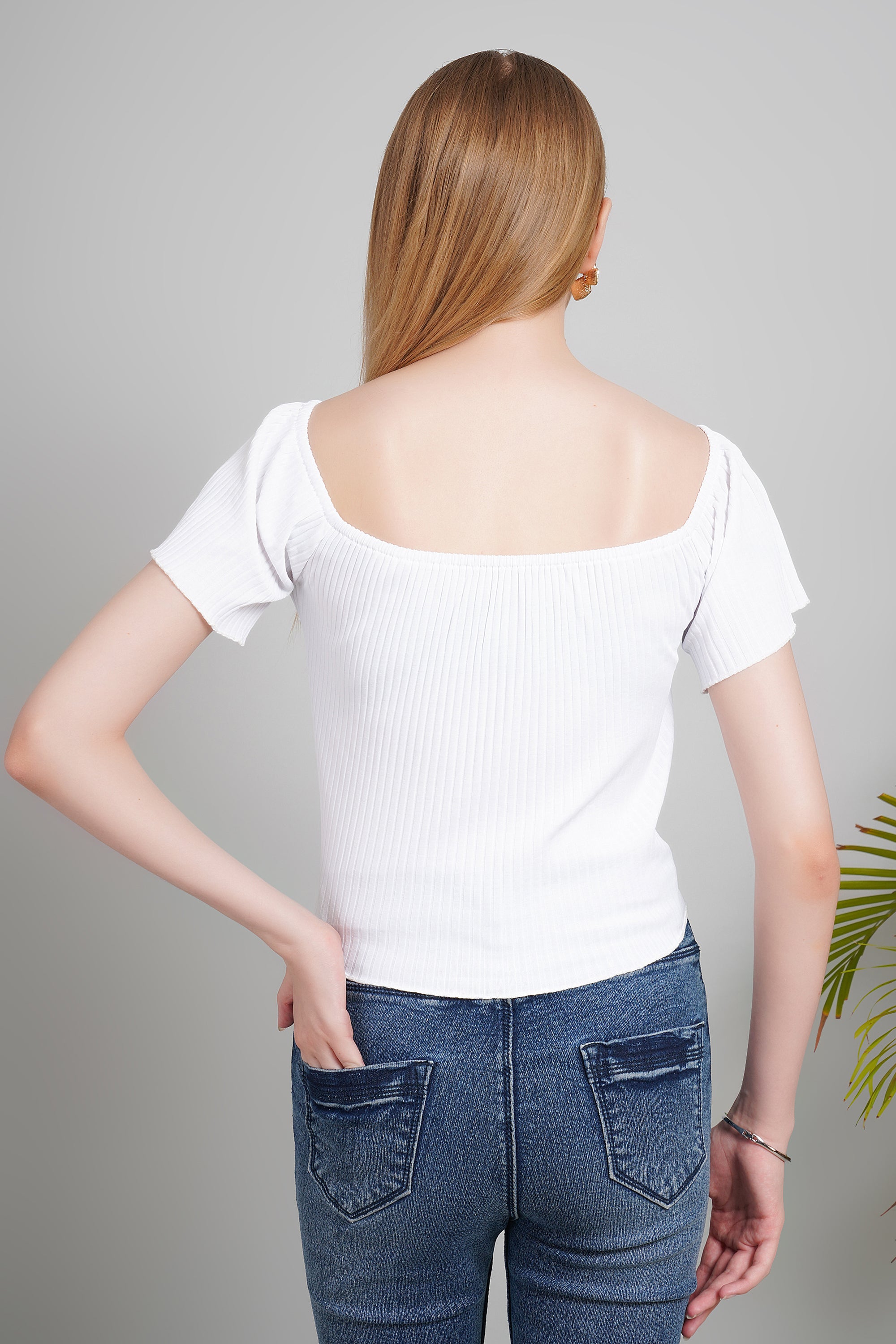 Women's Cotton Crop Top, Short Sleeve, Regular Fit