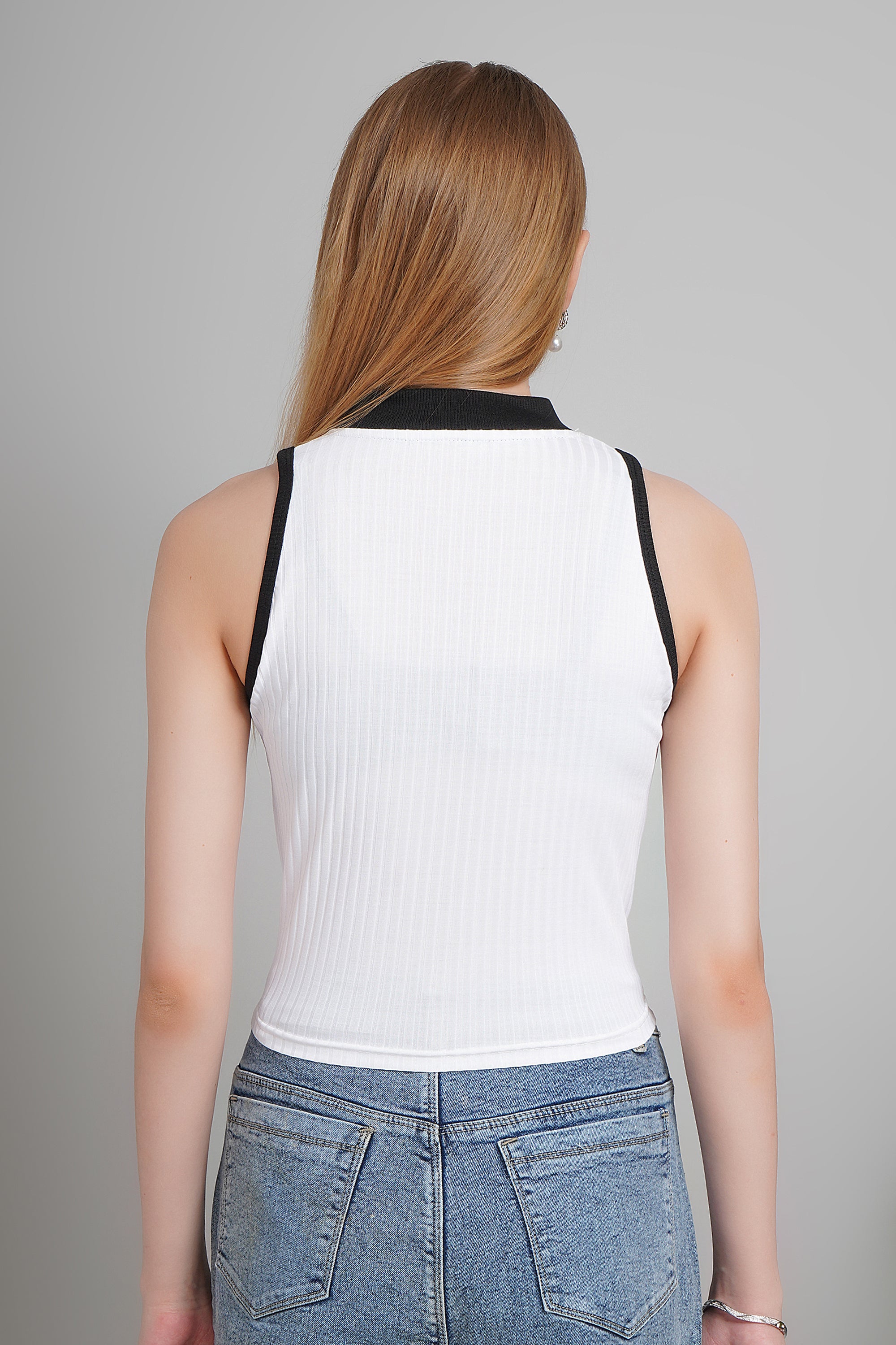 Women's Sleeveless Crop Tank Top – Stretchable Cotton Blend | Casual Summer Top for Girls & Women