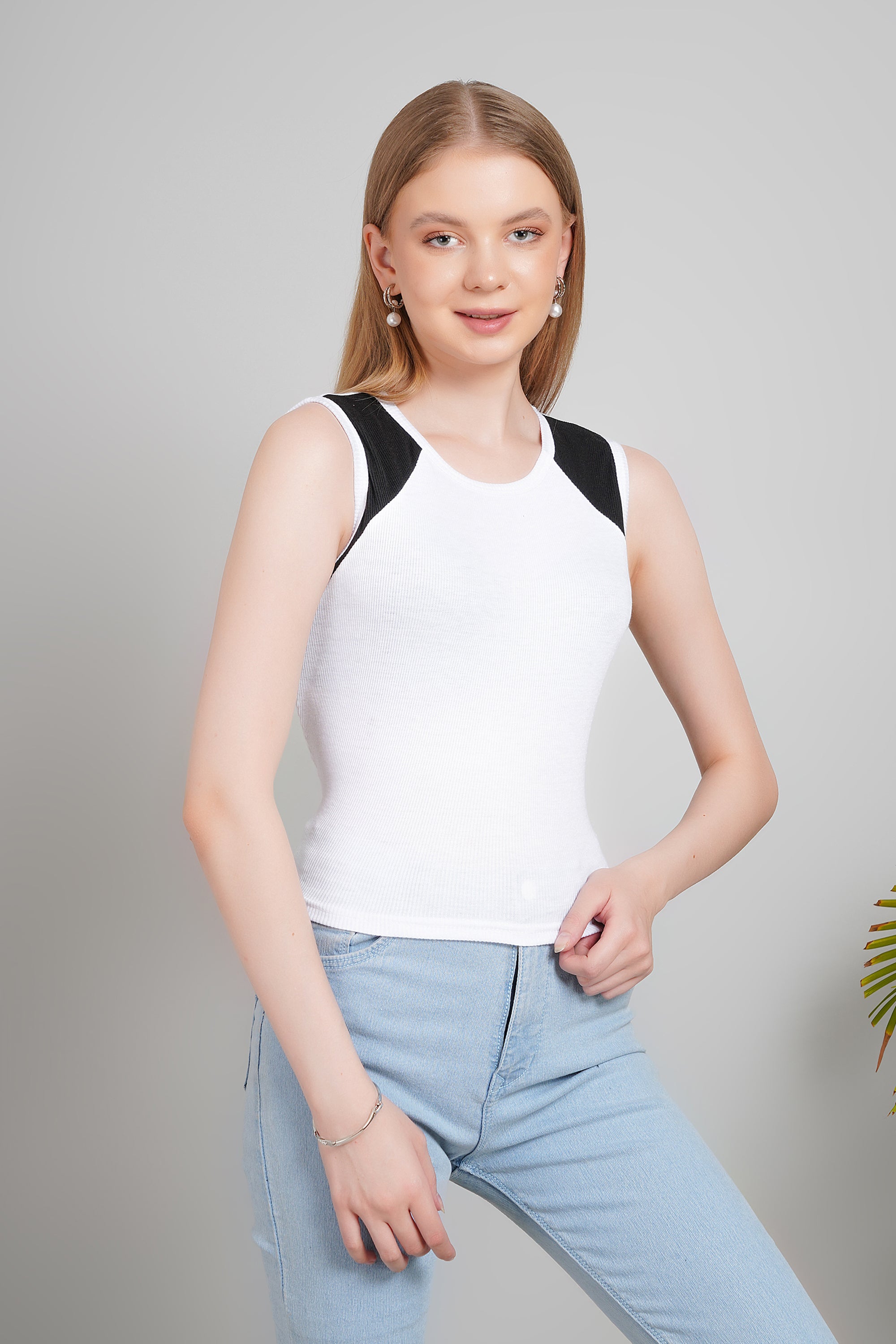 Women's Parkour Ribbed Tank Top, Sleeveless, Round Neck, Slim Fit