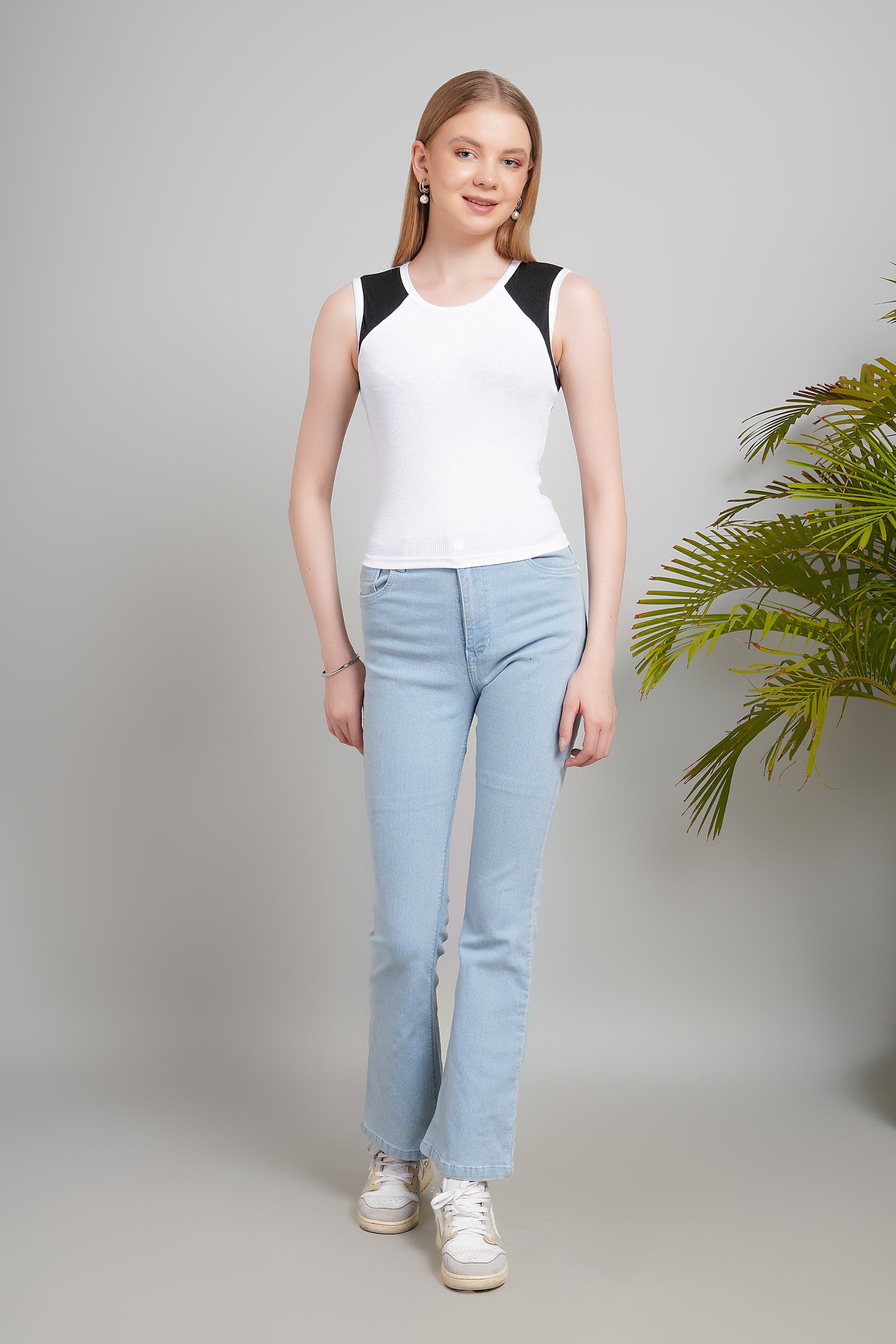 Women's Parkour Ribbed Tank Top, Sleeveless, Round Neck, Slim Fit