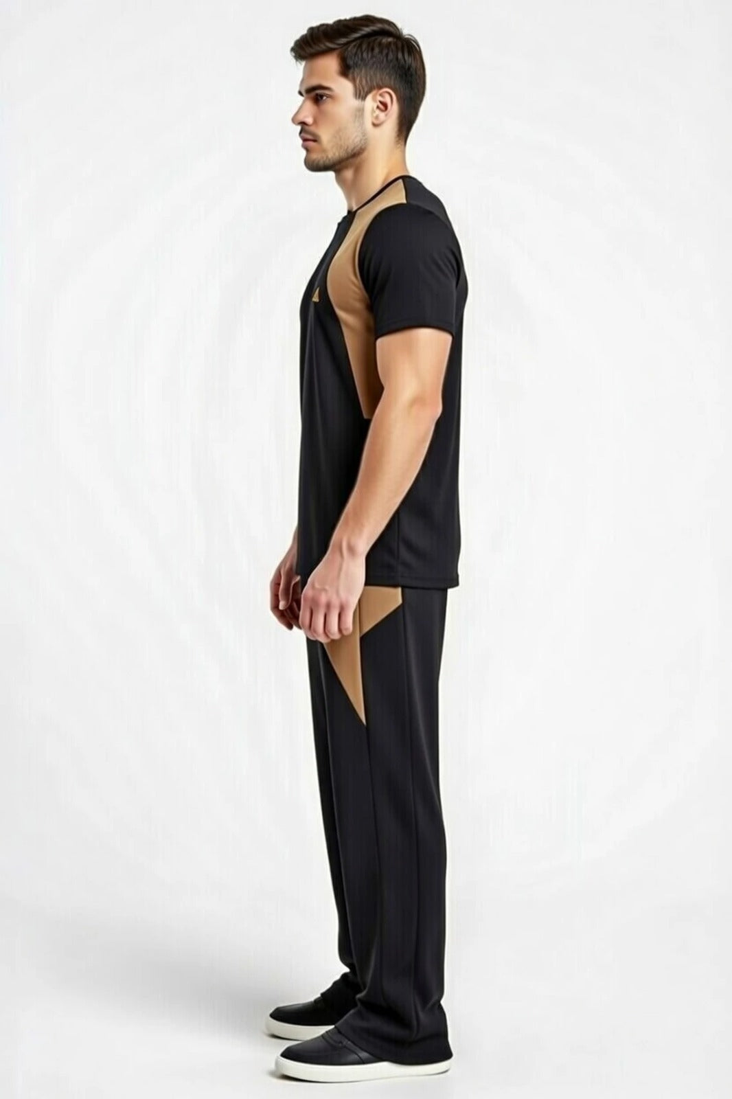Men’s Polyester Tracksuit Set | Round Neck Half Sleeve Sportswear