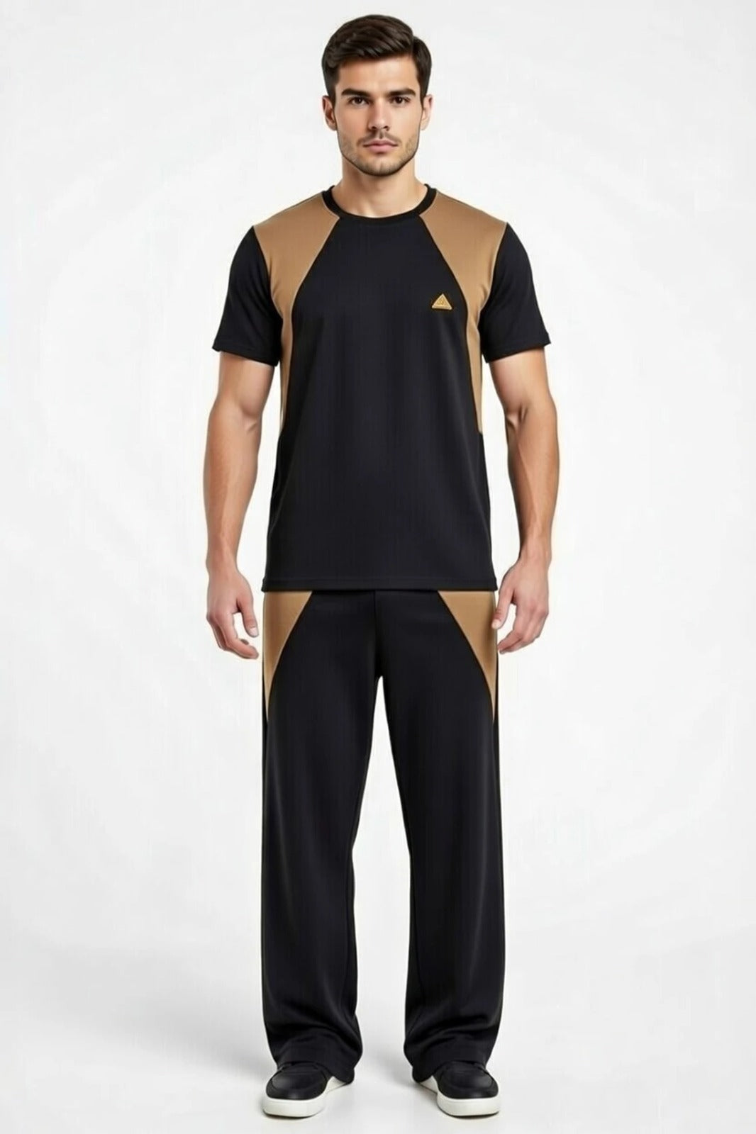 Men’s Polyester Tracksuit Set | Round Neck Half Sleeve Sportswear