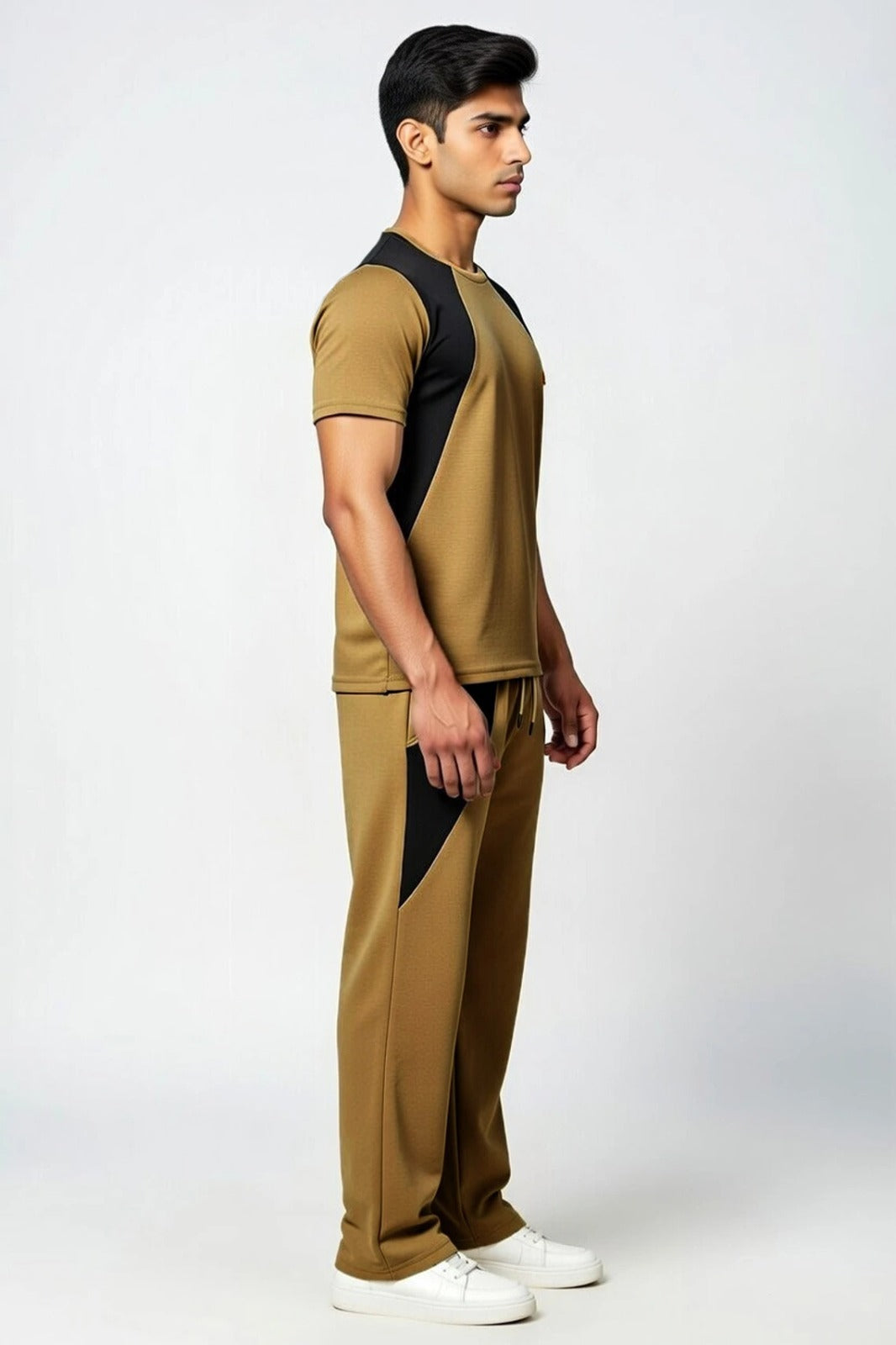 Men’s Polyester Tracksuit Set | Round Neck Half Sleeve Sportswear