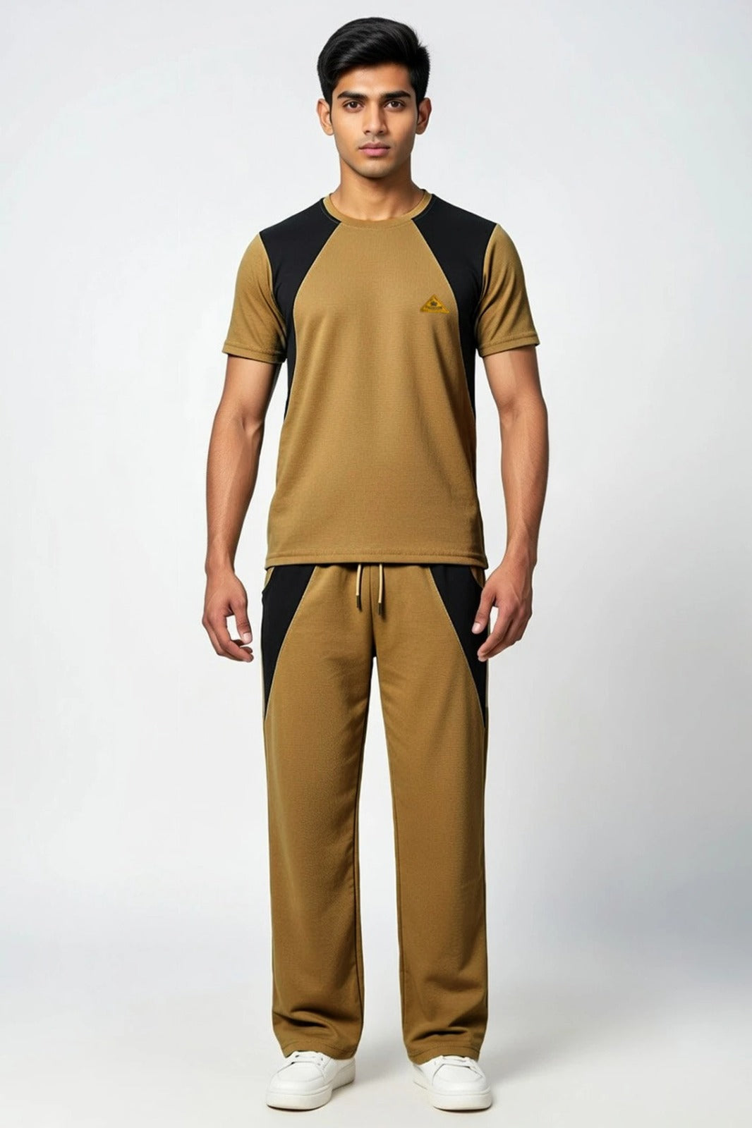 Men’s Polyester Tracksuit Set | Round Neck Half Sleeve Sportswear
