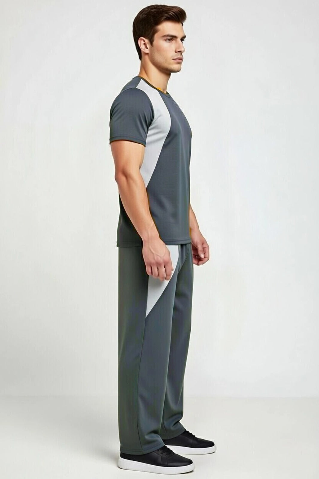 Men’s Polyester Tracksuit Set | Round Neck Half Sleeve Sportswear