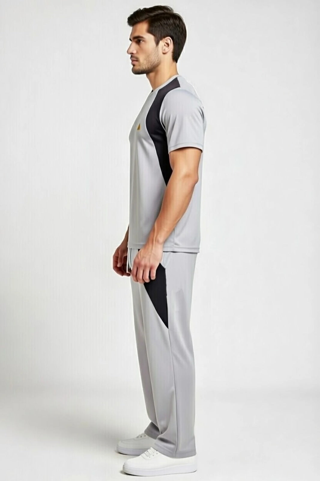 Men’s Polyester Tracksuit Set | Round Neck Half Sleeve Sportswear