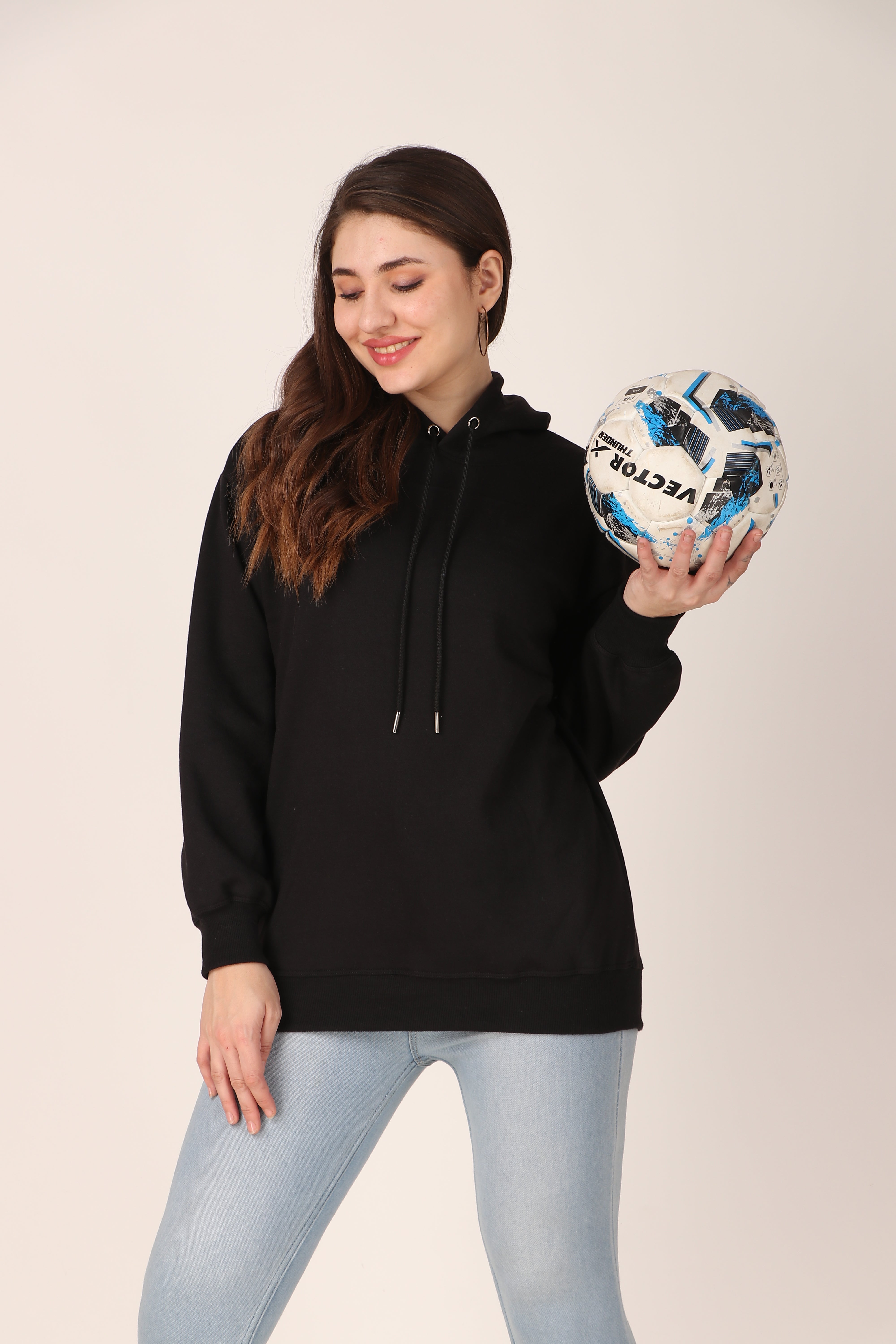 Women's Hoodie Pullover Cotton Blend Hoodie with Hood and Pocket, Casual