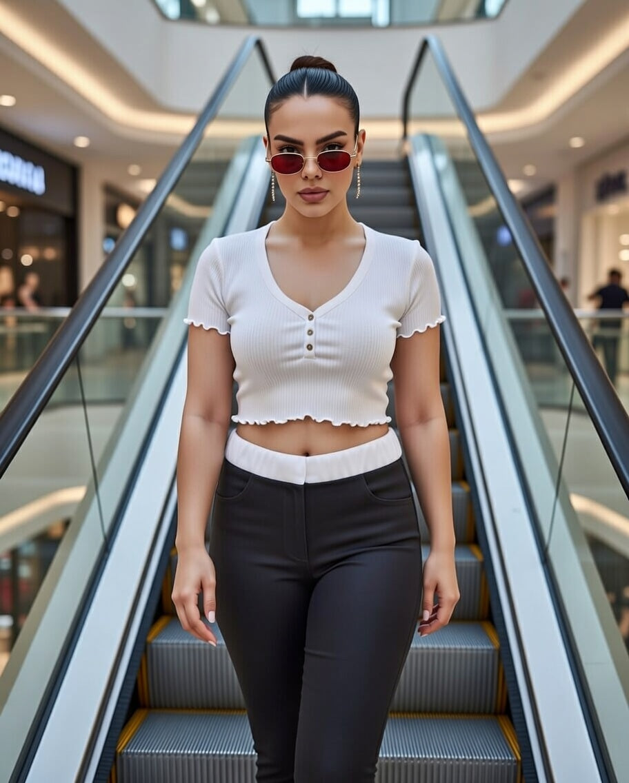 Women's Cotton Blend V-Neck Crop Top – Short Sleeve, Casual Slim Fit, Summer Stylish T-Shirt for Girls & Women