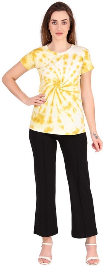 Zicada Women’s Tie-Dye Printed T-Shirt | Stylish Casual Round Neck Short Sleeve Tee