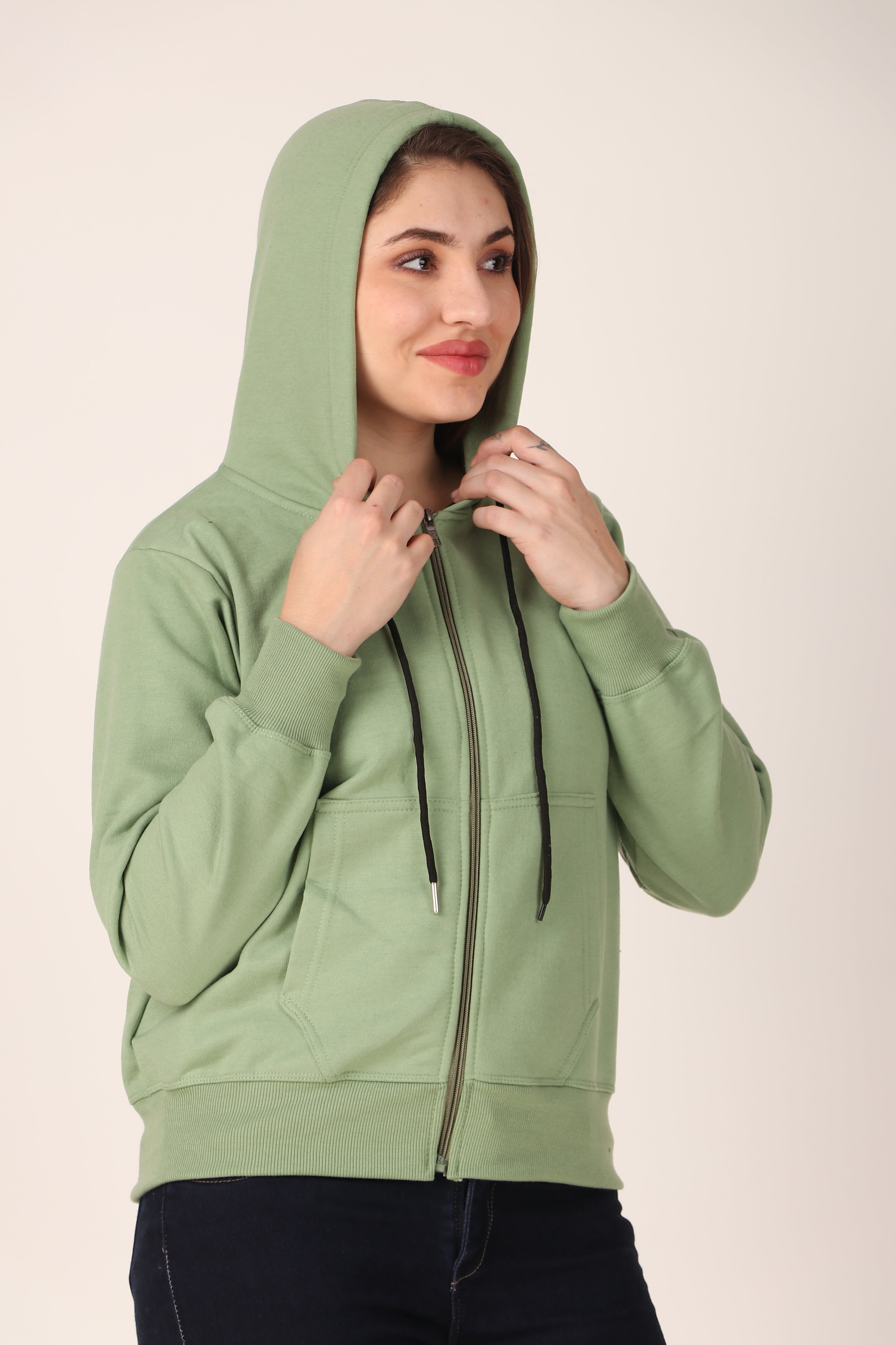 Women's Zip-Up Hoodie Full Zip Cotton Blend Hoodie with Pockets, Long Sleeve