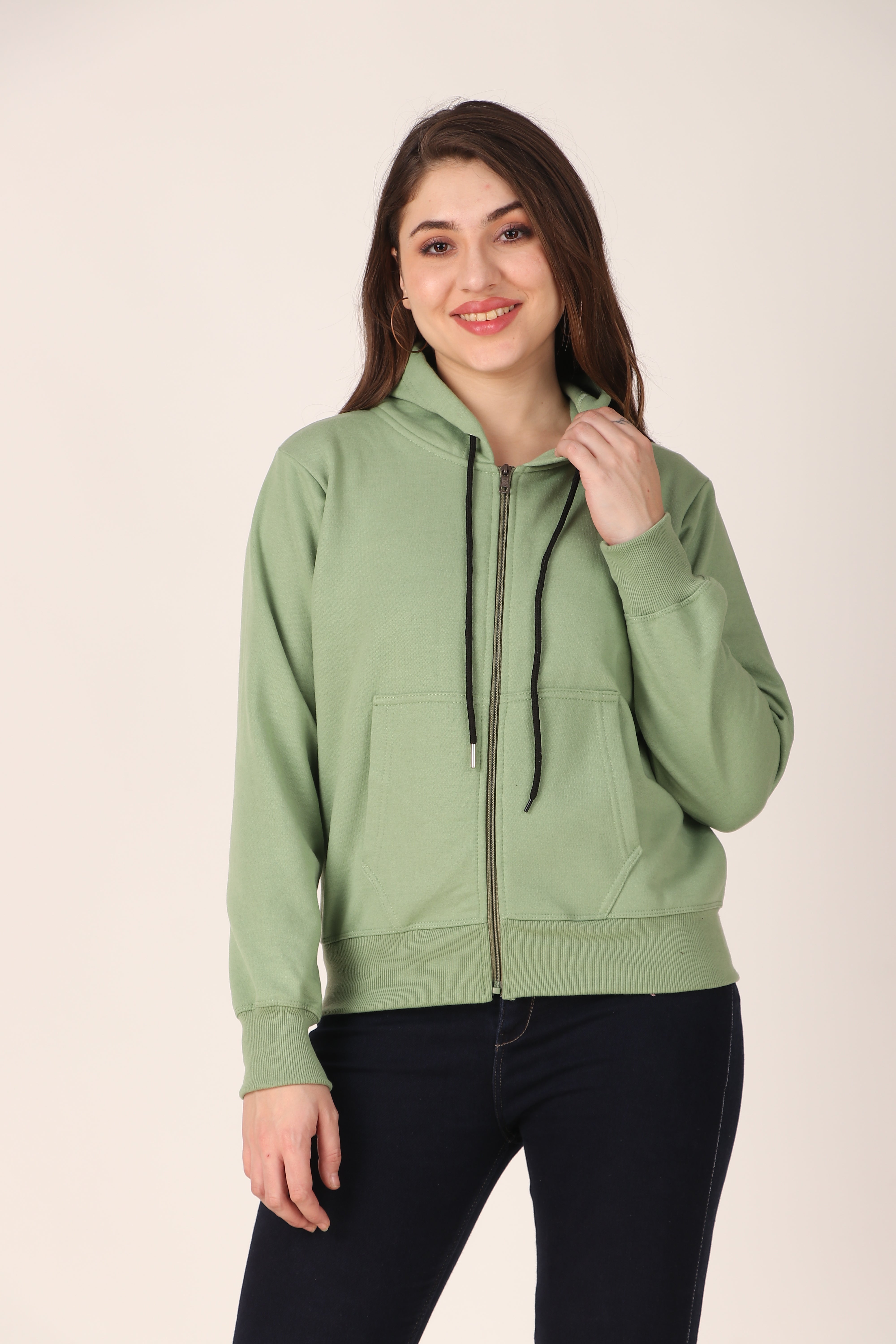 Women's Zip-Up Hoodie Full Zip Cotton Blend Hoodie with Pockets, Long Sleeve
