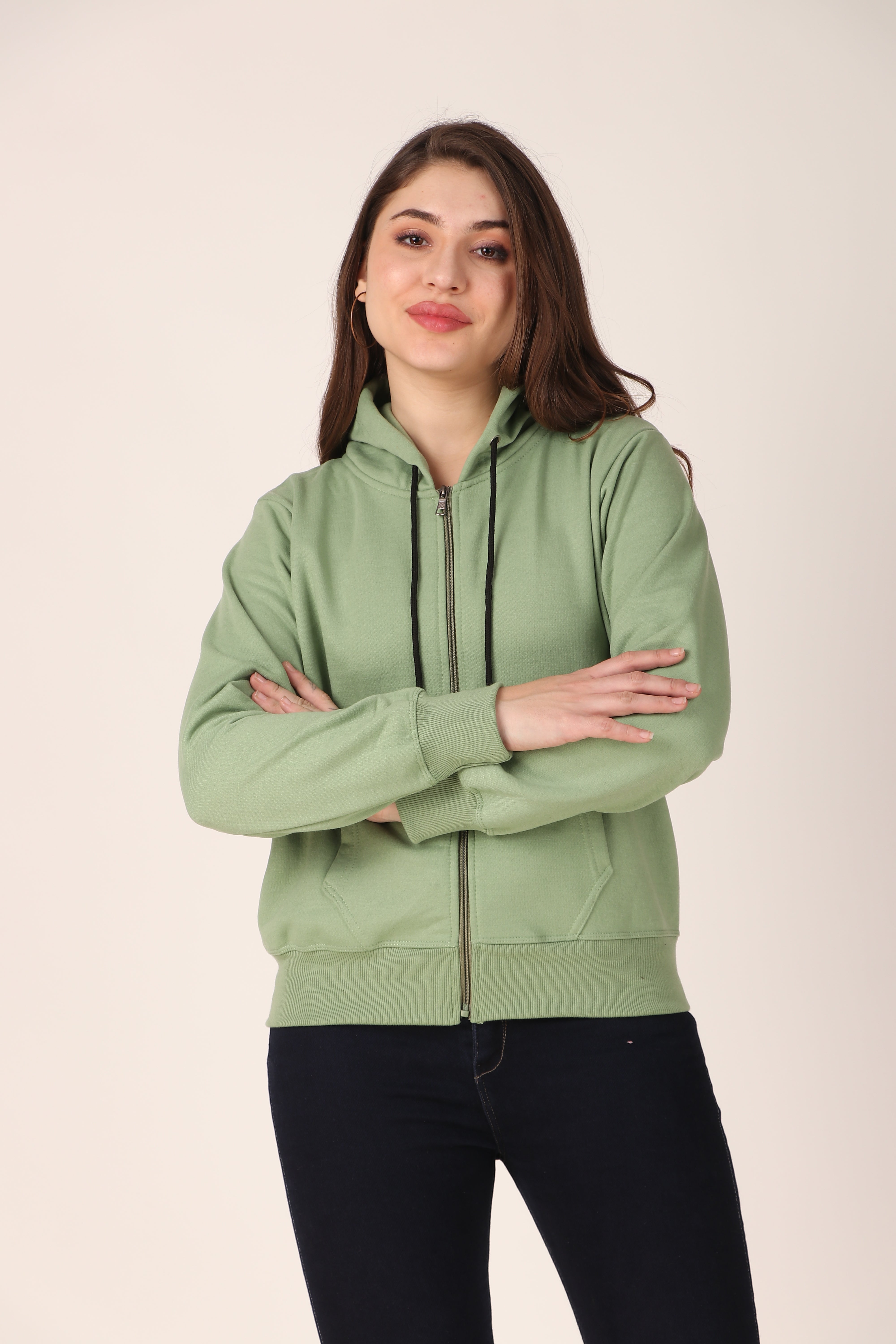 Women's Zip-Up Hoodie Full Zip Cotton Blend Hoodie with Pockets, Long Sleeve