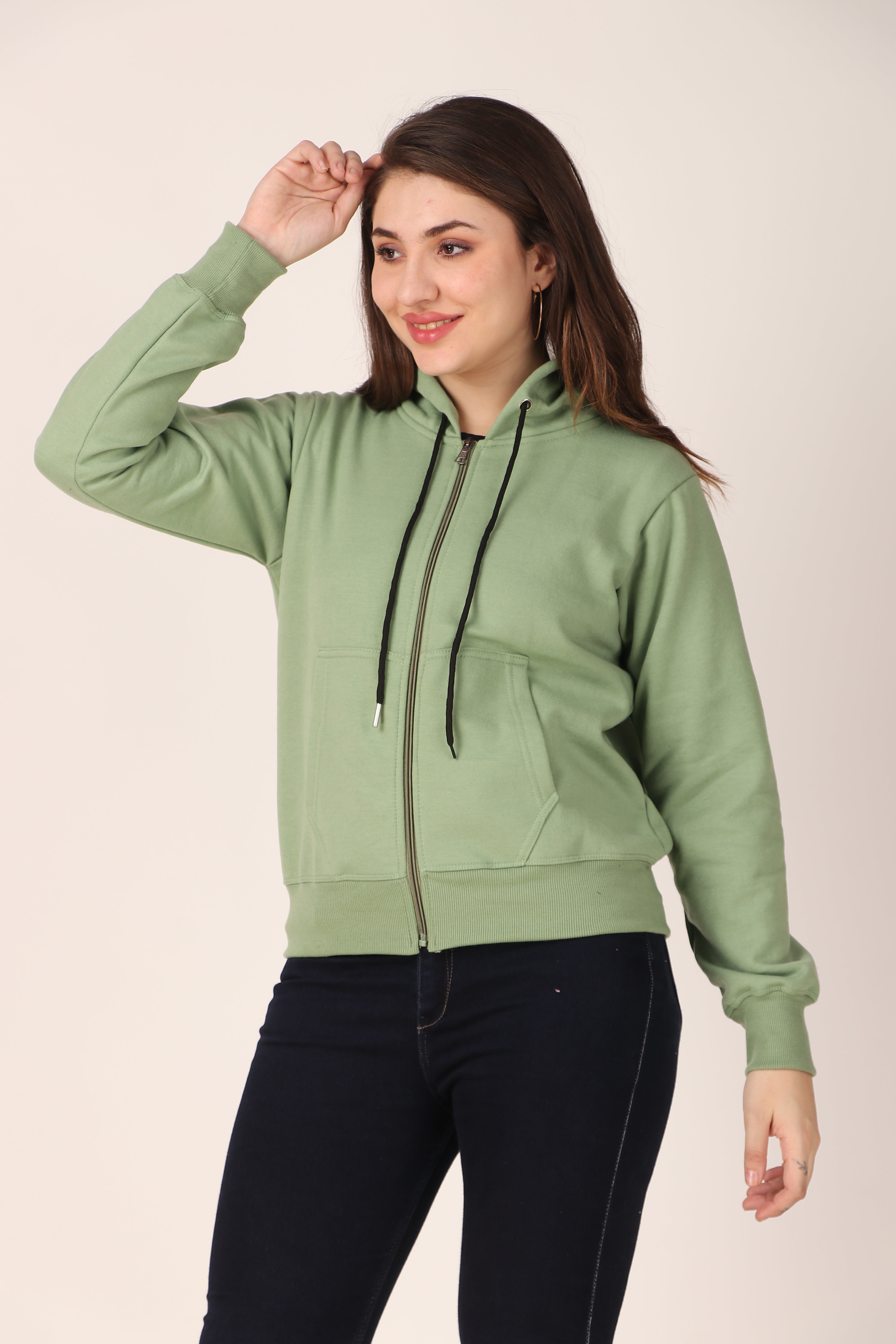 Women's Zip-Up Hoodie Full Zip Cotton Blend Hoodie with Pockets, Long Sleeve