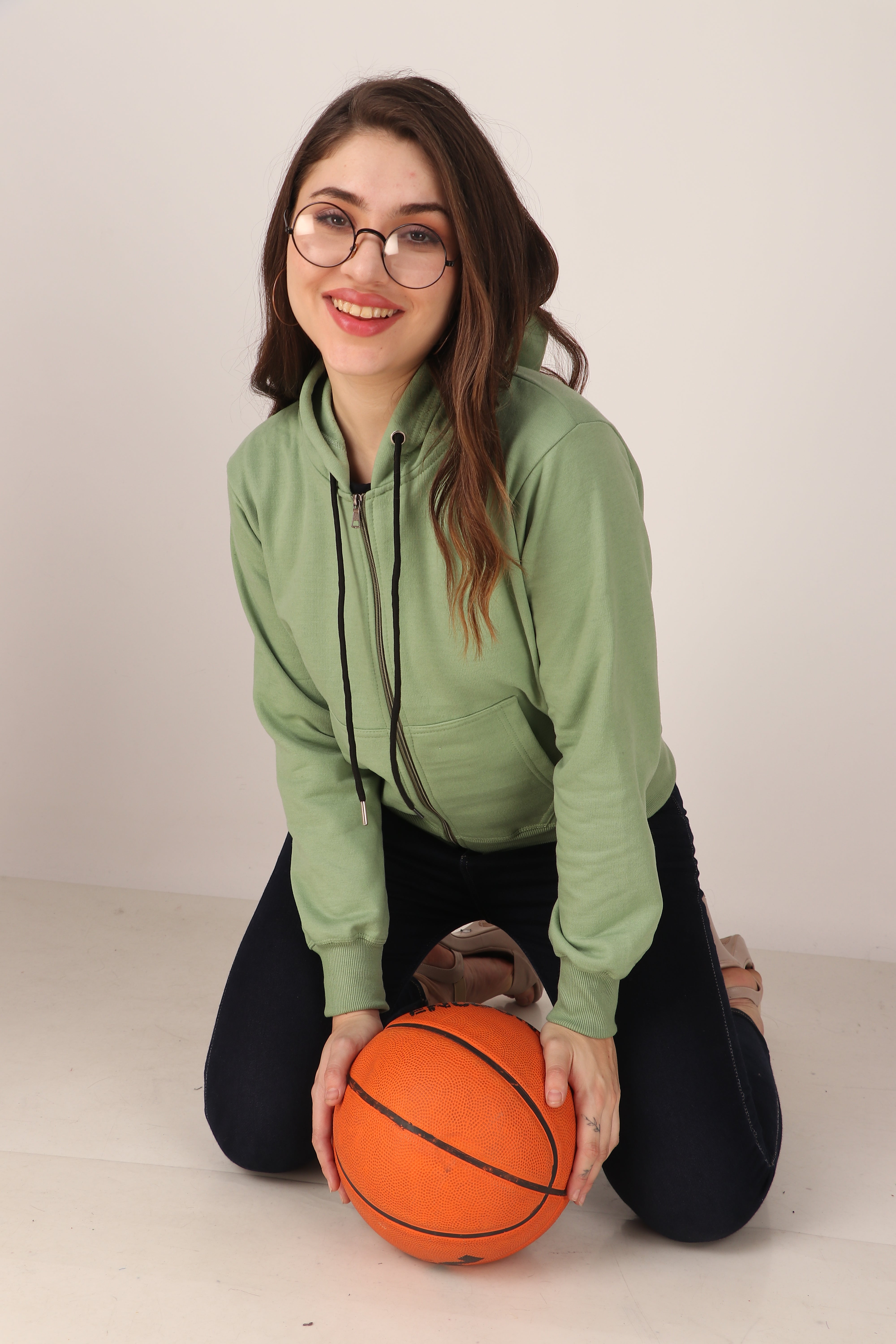 Women's Zip-Up Hoodie Full Zip Cotton Blend Hoodie with Pockets, Long Sleeve
