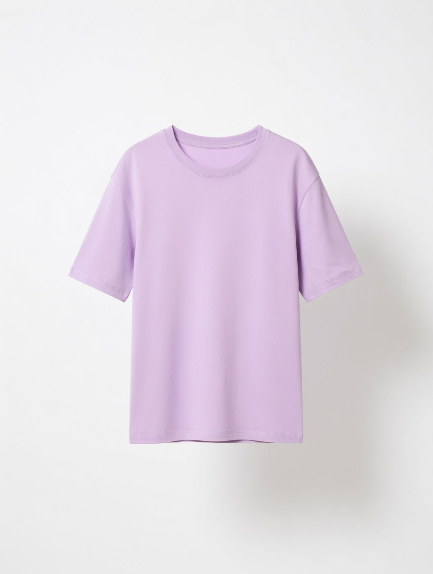 Women’s Oversized Solid T-Shirt | Relaxed Fit Round Neck Casual Loose Tee
