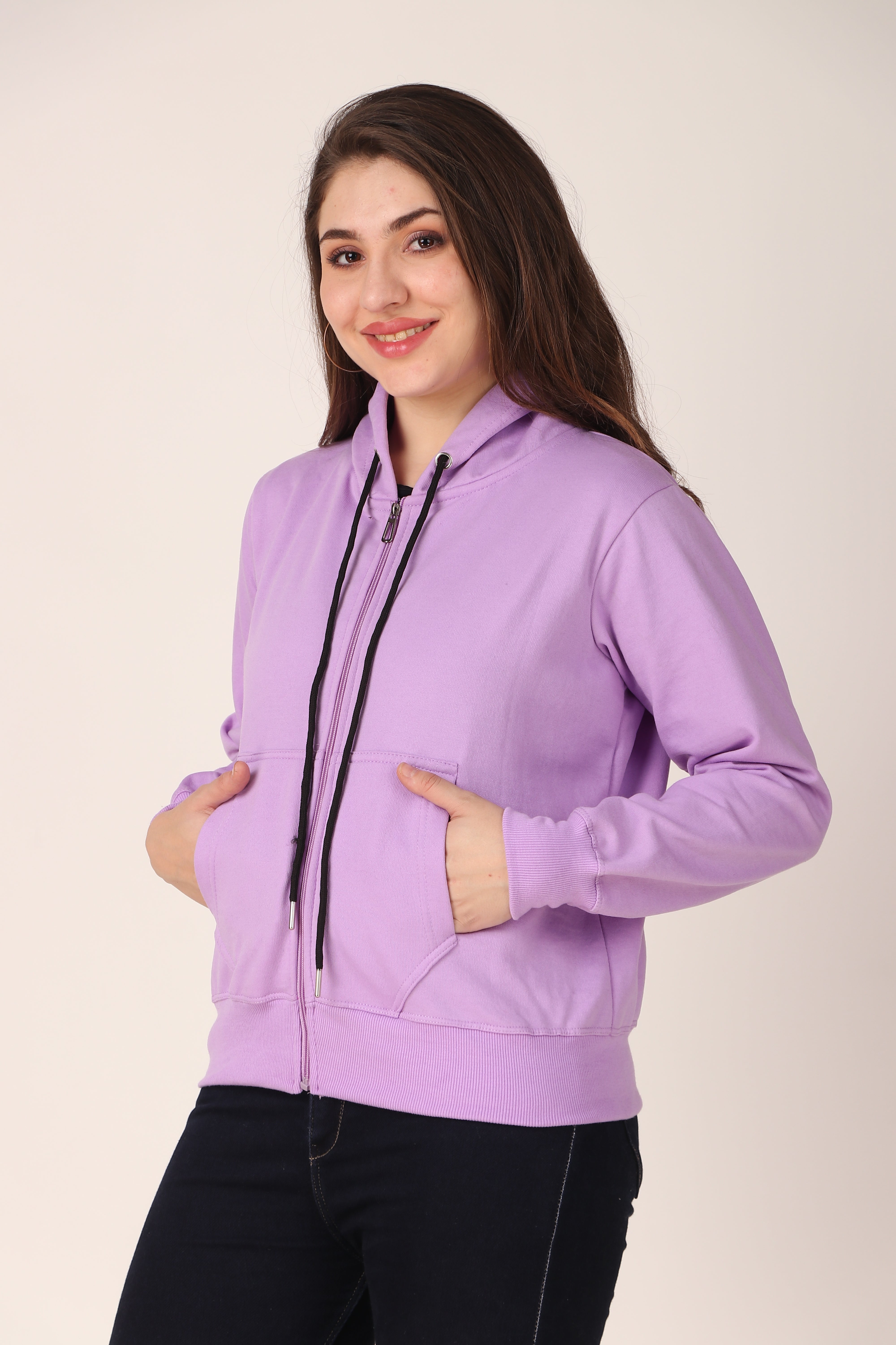 Women's Zip-Up Hoodie Full Zip Cotton Blend Hoodie with Pockets, Long Sleeve