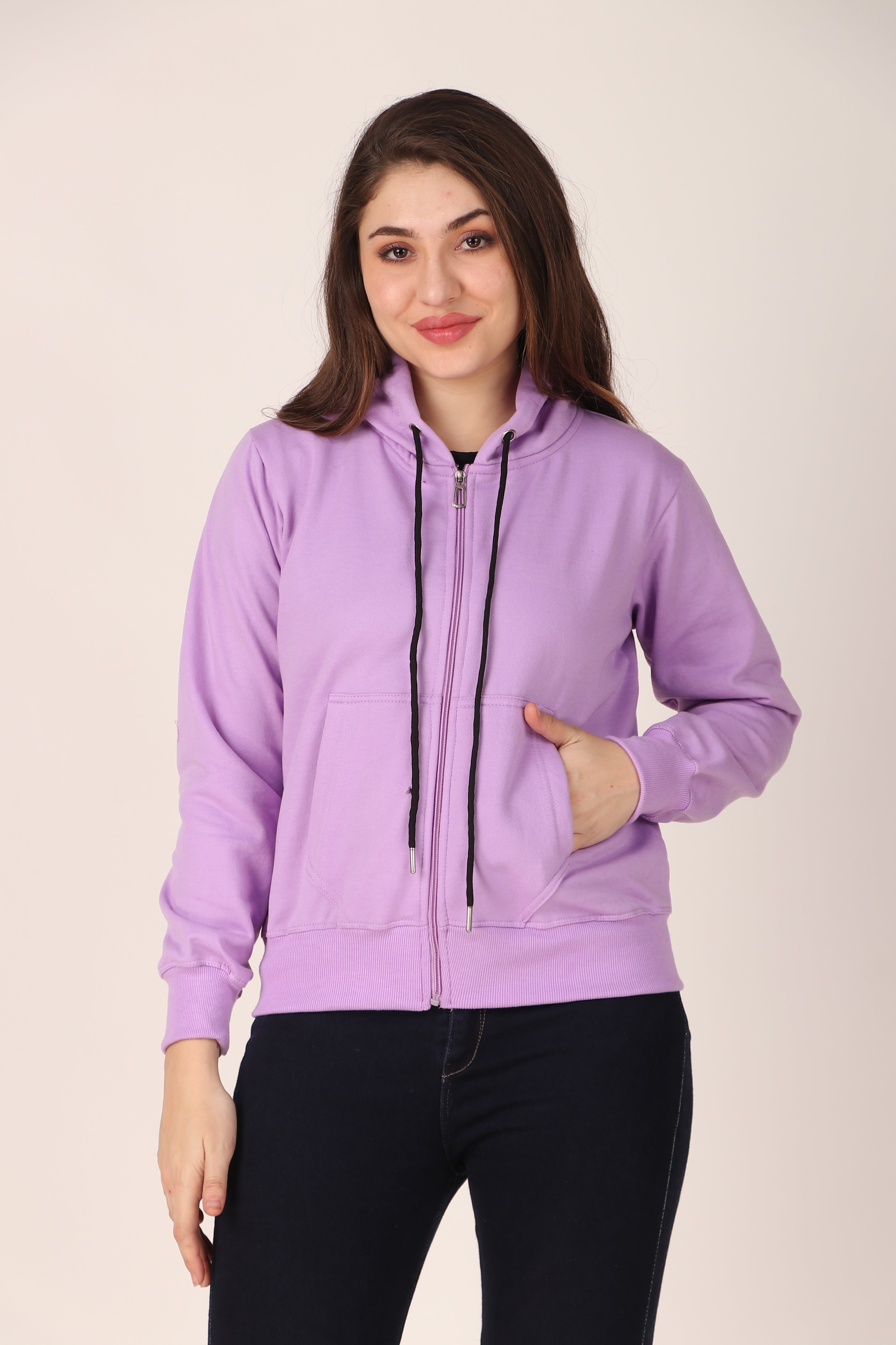 Women's Zip-Up Hoodie Full Zip Cotton Blend Hoodie with Pockets, Long Sleeve