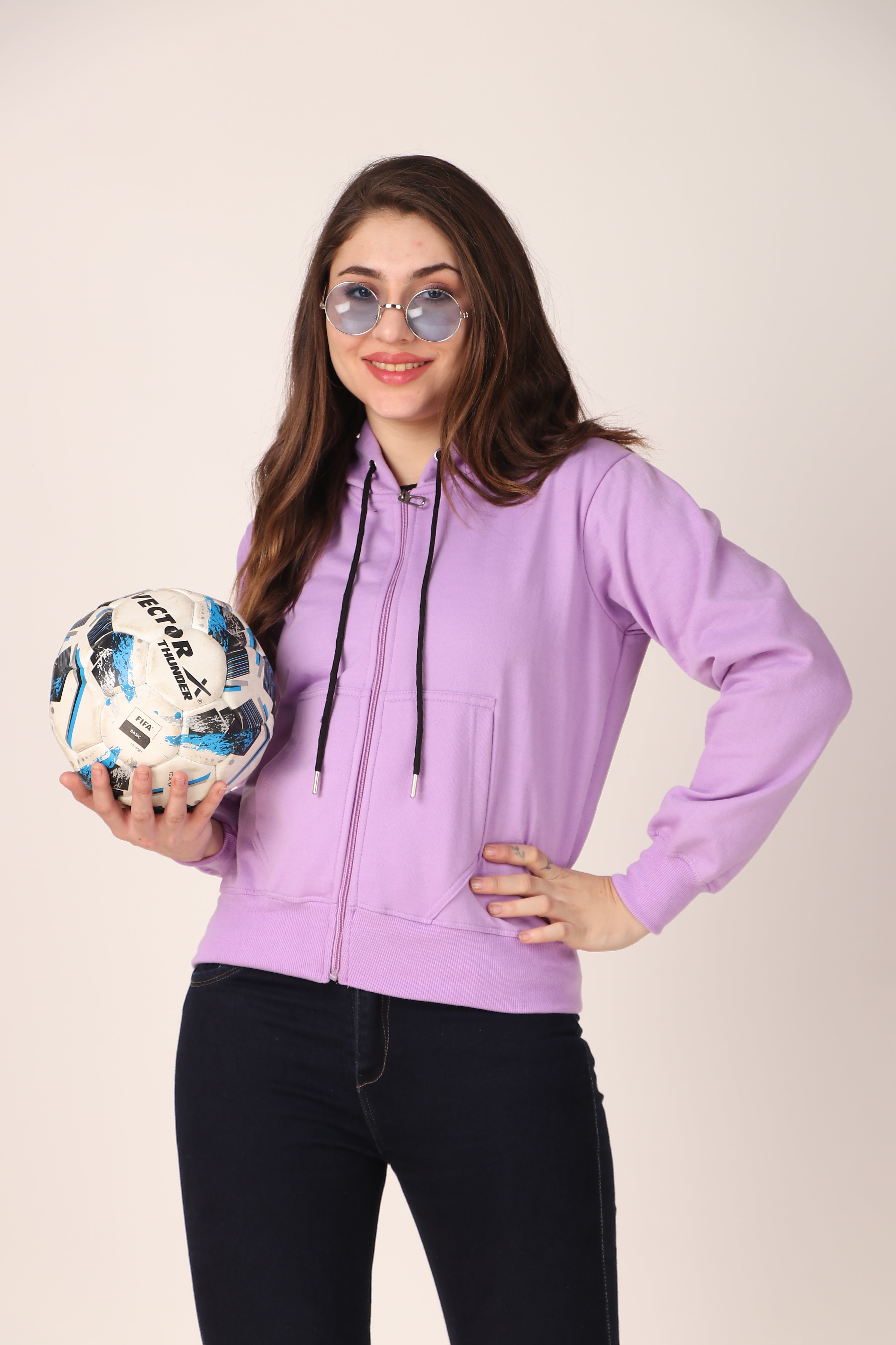 Women's Zip-Up Hoodie Full Zip Cotton Blend Hoodie with Pockets, Long Sleeve