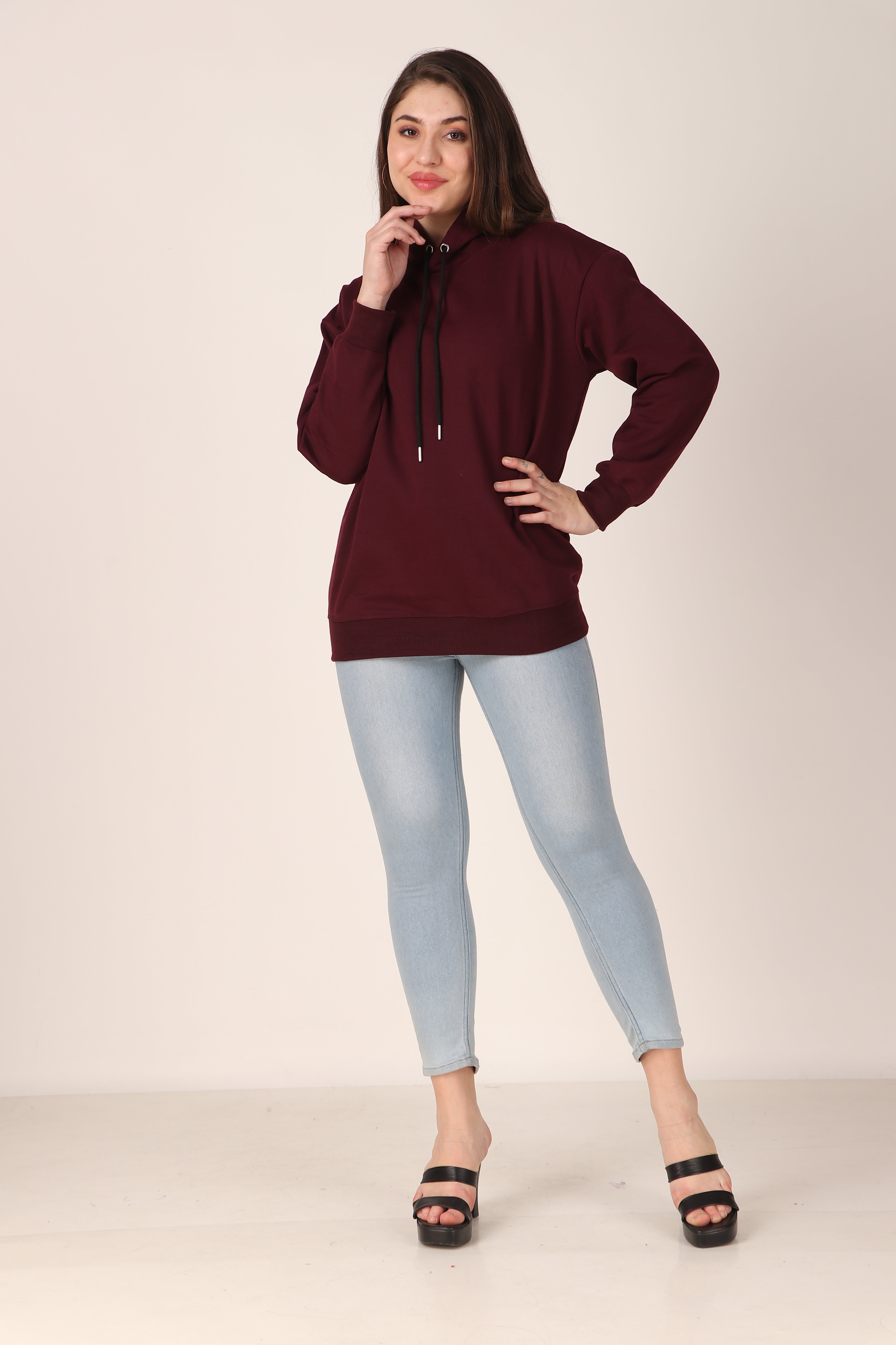Women's Hoodie Pullover Cotton Blend Hoodie with Hood and Pocket, Casual