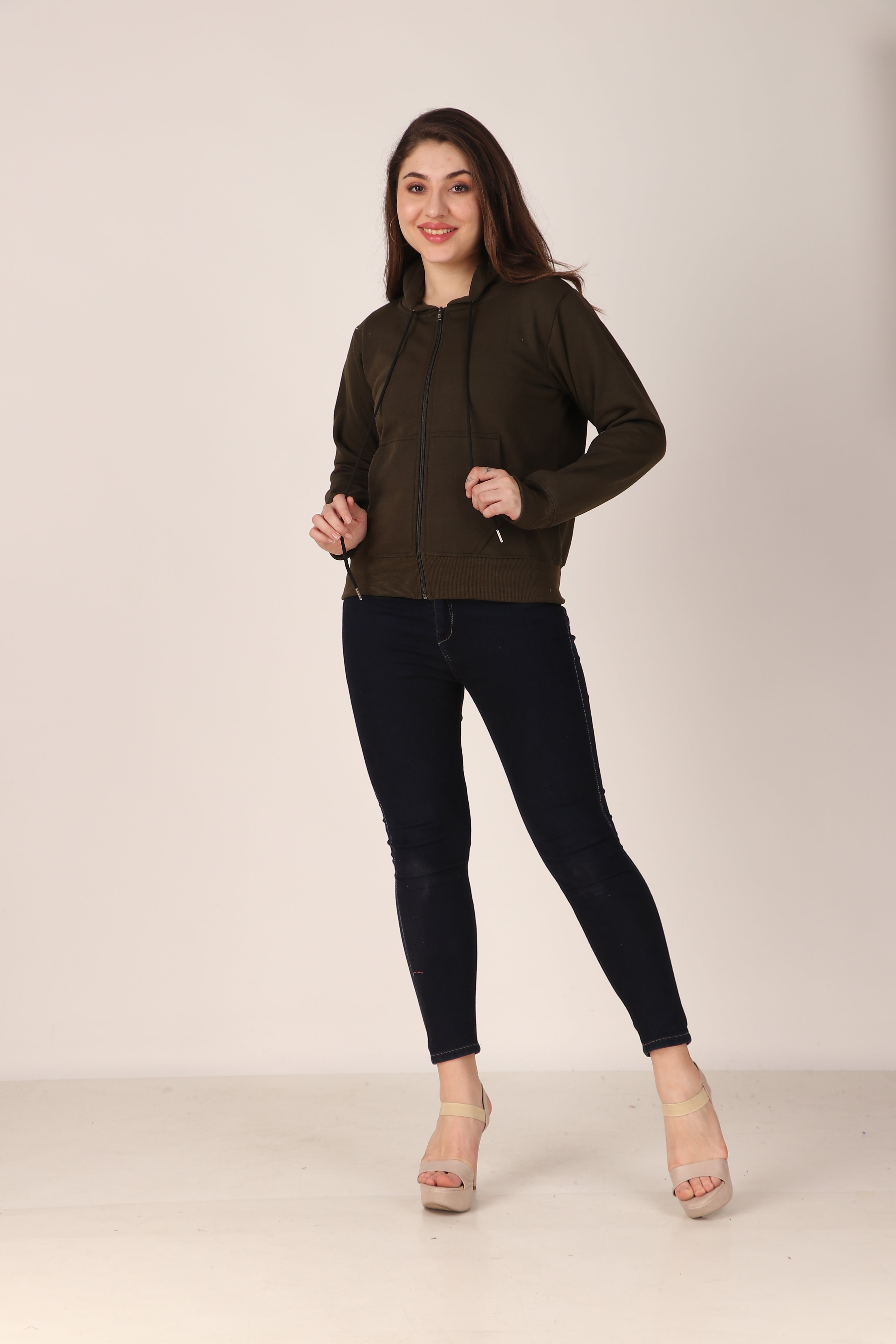 Women's Zip-Up Hoodie Full Zip Cotton Blend Hoodie with Pockets, Long Sleeve