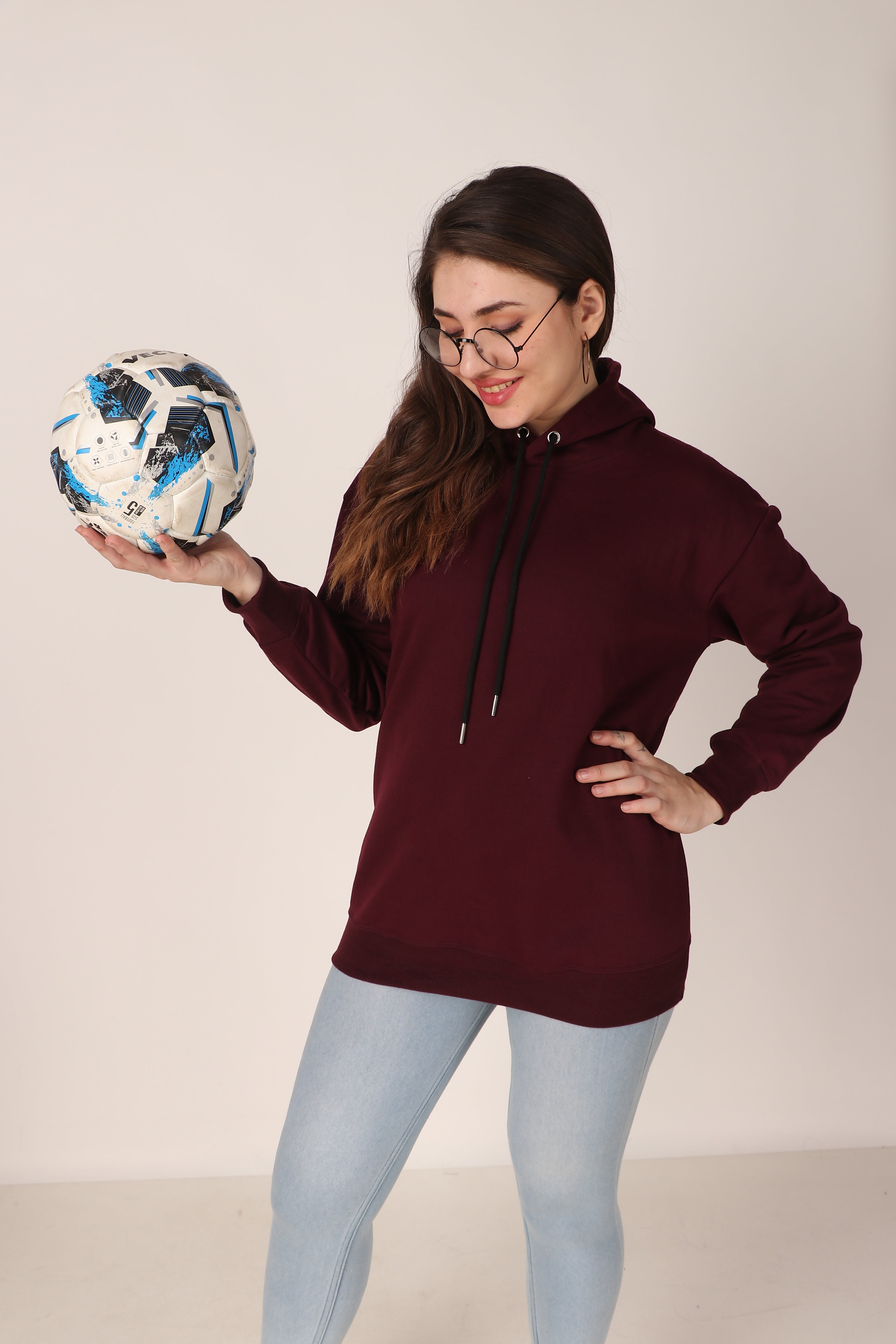Women's Hoodie Pullover Cotton Blend Hoodie with Hood and Pocket, Casual